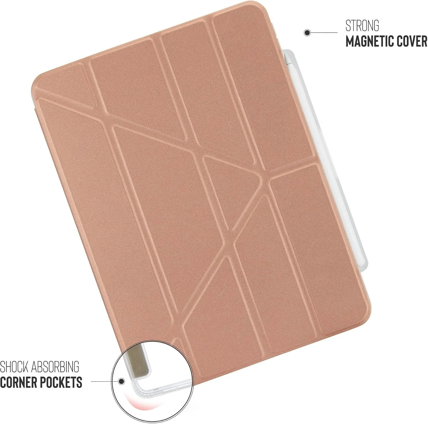 کیف تبلت پیپتو اوریگامی مدل No. 3 Pencil Folio مناسب برای آیپد پرو 12.9 اینچی اپل (مدل های 2022/2021/2020/2018)، رزگلد کیف تبلت پیپتو اوریگامی مدل No. 3 Pencil Folio مناسب برای آیپد پرو 12.9 اینچی اپل (مدل های 2022/2021/2020/2018)، رزگلد