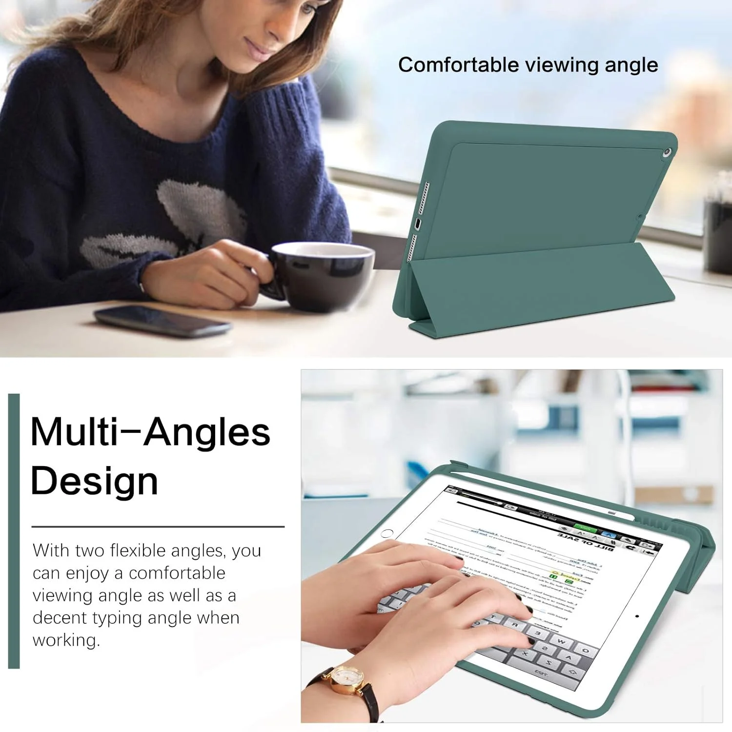 کیف آیپد نسل ششم BENTOBEN، کیف آیپد نسل پنجم با نگهدارنده مداد، کیف محافظ تبلت تاشو و هوشمند با قابلیت بیدار/خواب خودکار برای اپل آیپد 9.7 اینچی 2018/2017، سبز نیمه شب کیف آیپد نسل ششم BENTOBEN، کیف آیپد نسل پنجم با نگهدارنده مداد، کیف محافظ تبلت تاشو و هوشمند با قابلیت بیدار/خواب خودکار برای اپل آیپد 9.7 اینچی 2018/2017، سبز نیمه شب