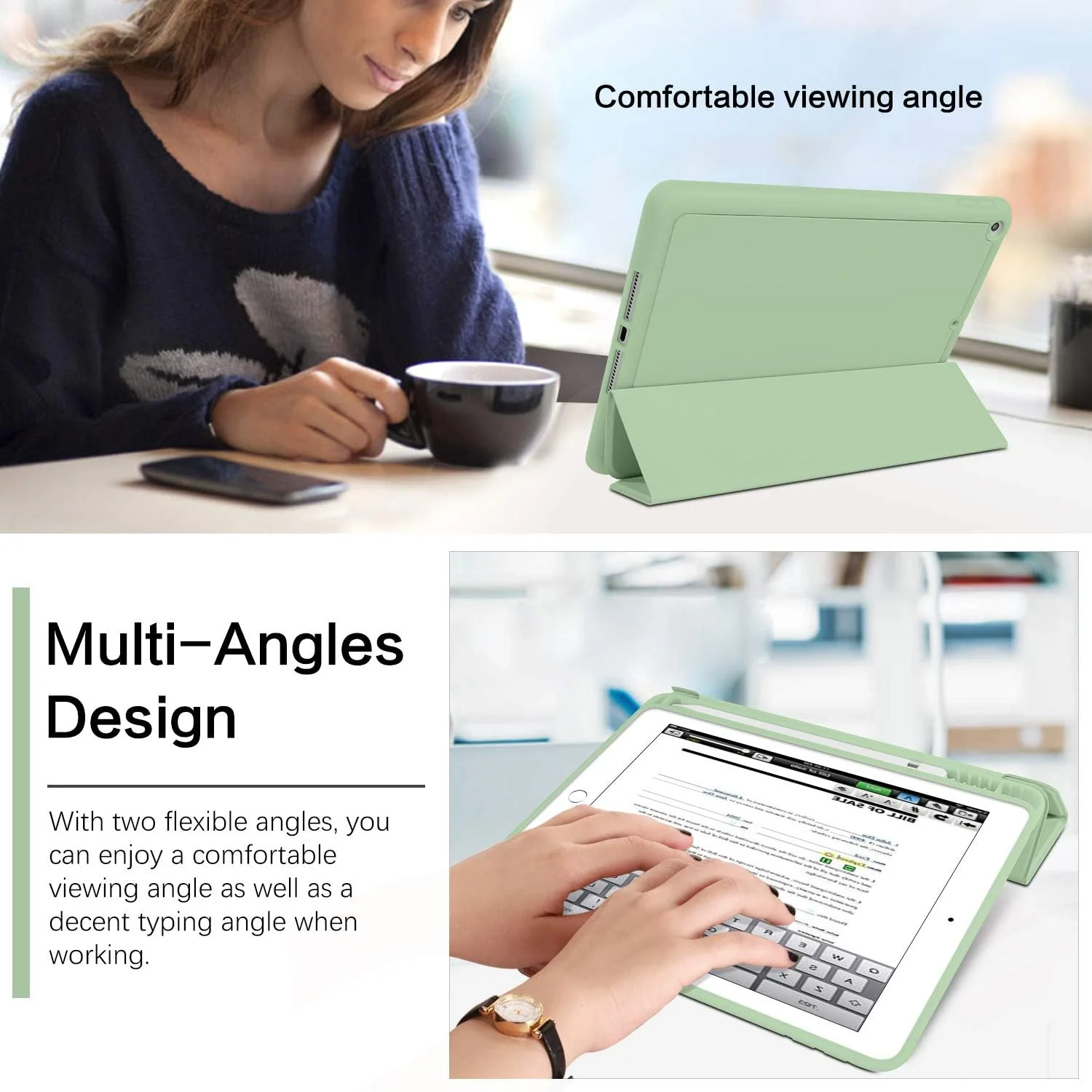 کیف آیپد نسل ششم BENTOBEN، کیف آیپد نسل پنجم با نگهدارنده مداد، کیف محافظ تبلت تاشو و هوشمند با قابلیت بیدار/خواب خودکار، مناسب برای اپل آیپد 9.7 اینچی 2018/2017، رنگ ماچا کیف آیپد نسل ششم BENTOBEN، کیف آیپد نسل پنجم با نگهدارنده مداد، کیف محافظ تبلت تاشو و هوشمند با قابلیت بیدار/خواب خودکار، مناسب برای اپل آیپد 9.7 اینچی 2018/2017، رنگ ماچا