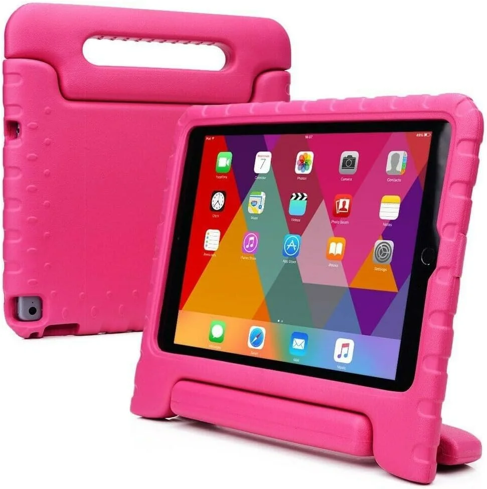 کیف محافظ فوم EVA مقاوم در برابر ضربه KNEKT KIDS با پایه برای تبلت اپل آیپد 10.2 اینچی نسل 7، 8 و 9 (صورتی)