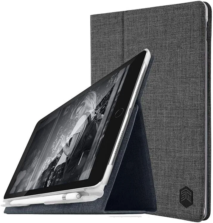 کیف اطلس STM برای Apple iPad Pro 12.9 نسل سوم (2018) - کیف تاشو سبک وزن، پارچه بافت دار شیک با نگهدارنده مداد، پشت شفاف، عملکرد خواب/بیدار زغالی کیف اطلس STM برای Apple iPad Pro 12.9 نسل سوم (2018) - کیف تاشو سبک وزن، پارچه بافت دار شیک با نگهدارنده مداد، پشت شفاف، عملکرد خواب/بیدار زغالی