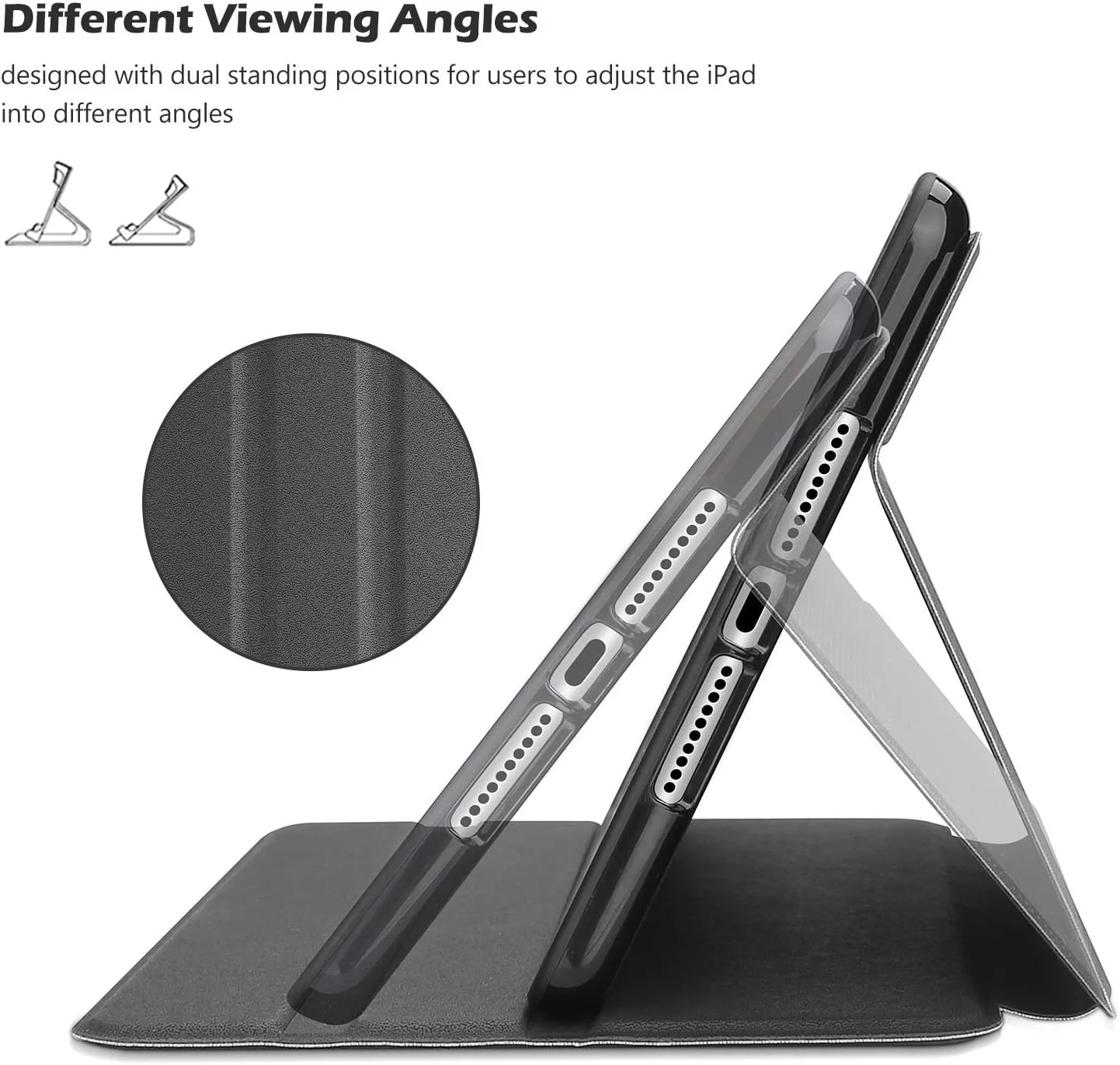 کیف محافظ آیپد مینی ProCase برای آیپد مینی 5 2019/ مینی 4، مینی 1 2 3، کیف باریک تاشو با قابلیت استند و روکش هوشمند برای آیپد مینی 5/4/3/2/1 - خاکستری