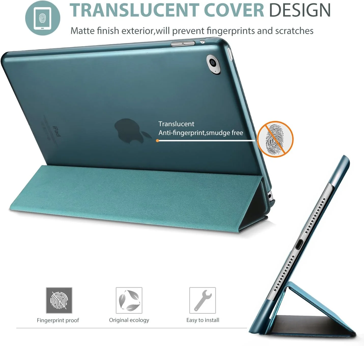 کاور آیپد مینی 4 پروکیس - کاور استند فوق العاده باریک و سبک با پشت مات نیمه شفاف و روکش هوشمند برای آیپد مینی 4 اپل (نسل چهارم آیپد مینی، مینی 4) - آبی فیروزه ای کاور آیپد مینی 4 پروکیس - کاور استند فوق العاده باریک و سبک با پشت مات نیمه شفاف و روکش هوشمند برای آیپد مینی 4 اپل (نسل چهارم آیپد مینی، مینی 4) - آبی فیروزه ای