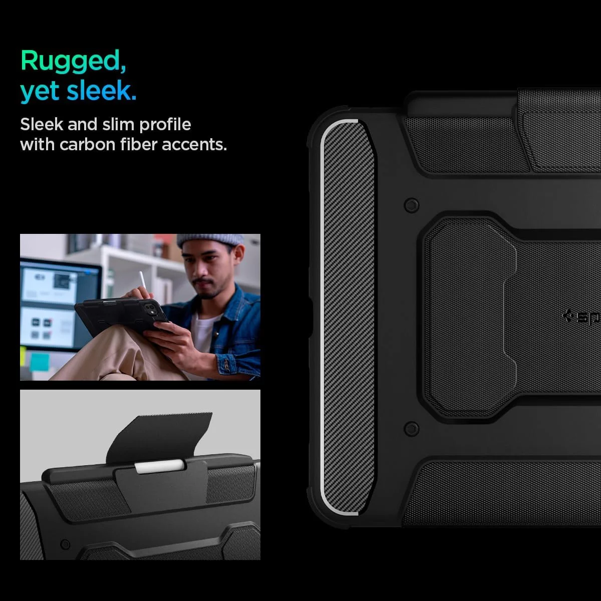 کاور محافظ آیپد پرو 11 اینچ Spigen Rugged Armor Pro (2024) M4 به همراه جای قلم - مشکی کاور محافظ آیپد پرو 11 اینچ Spigen Rugged Armor Pro (2024) M4 به همراه جای قلم - مشکی