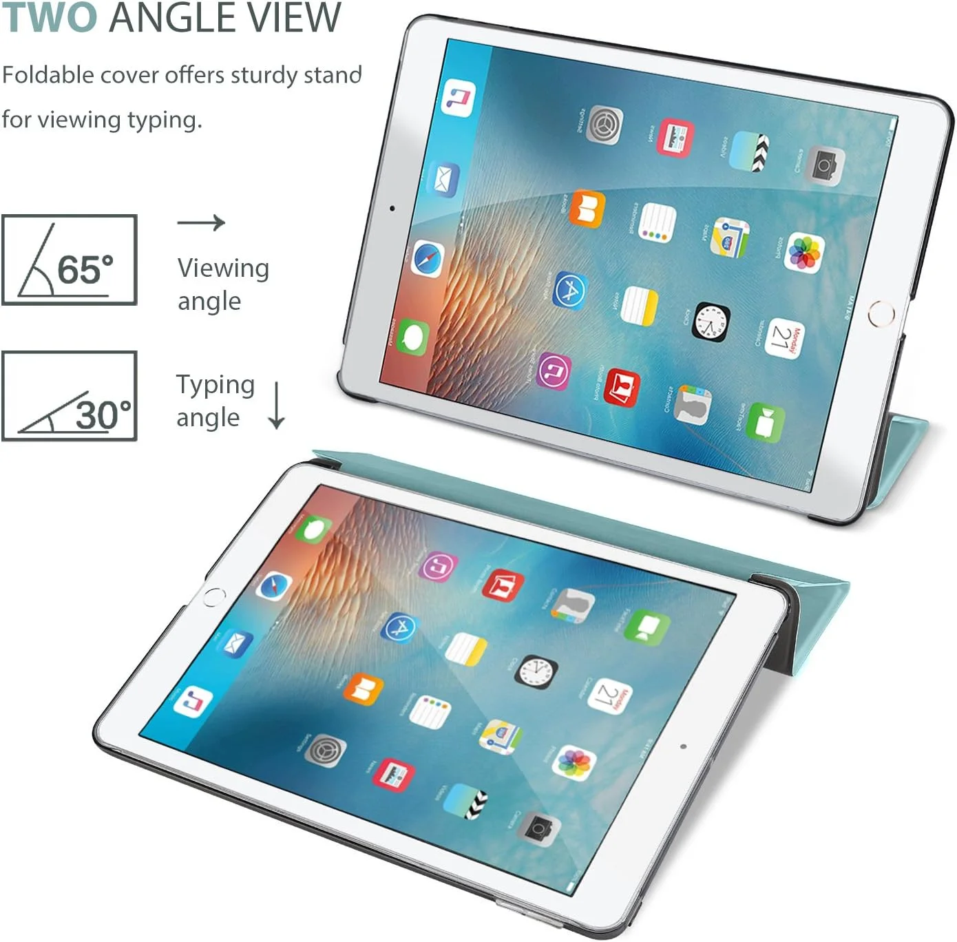 کاور آیپد مینی 4 پروکیس - کاور استند فوق العاده باریک و سبک با پشت مات نیمه شفاف و روکش هوشمند برای آیپد مینی 4 اپل (نسل چهارم آیپد مینی، مینی 4) - آبی فیروزه ای کاور آیپد مینی 4 پروکیس - کاور استند فوق العاده باریک و سبک با پشت مات نیمه شفاف و روکش هوشمند برای آیپد مینی 4 اپل (نسل چهارم آیپد مینی، مینی 4) - آبی فیروزه ای