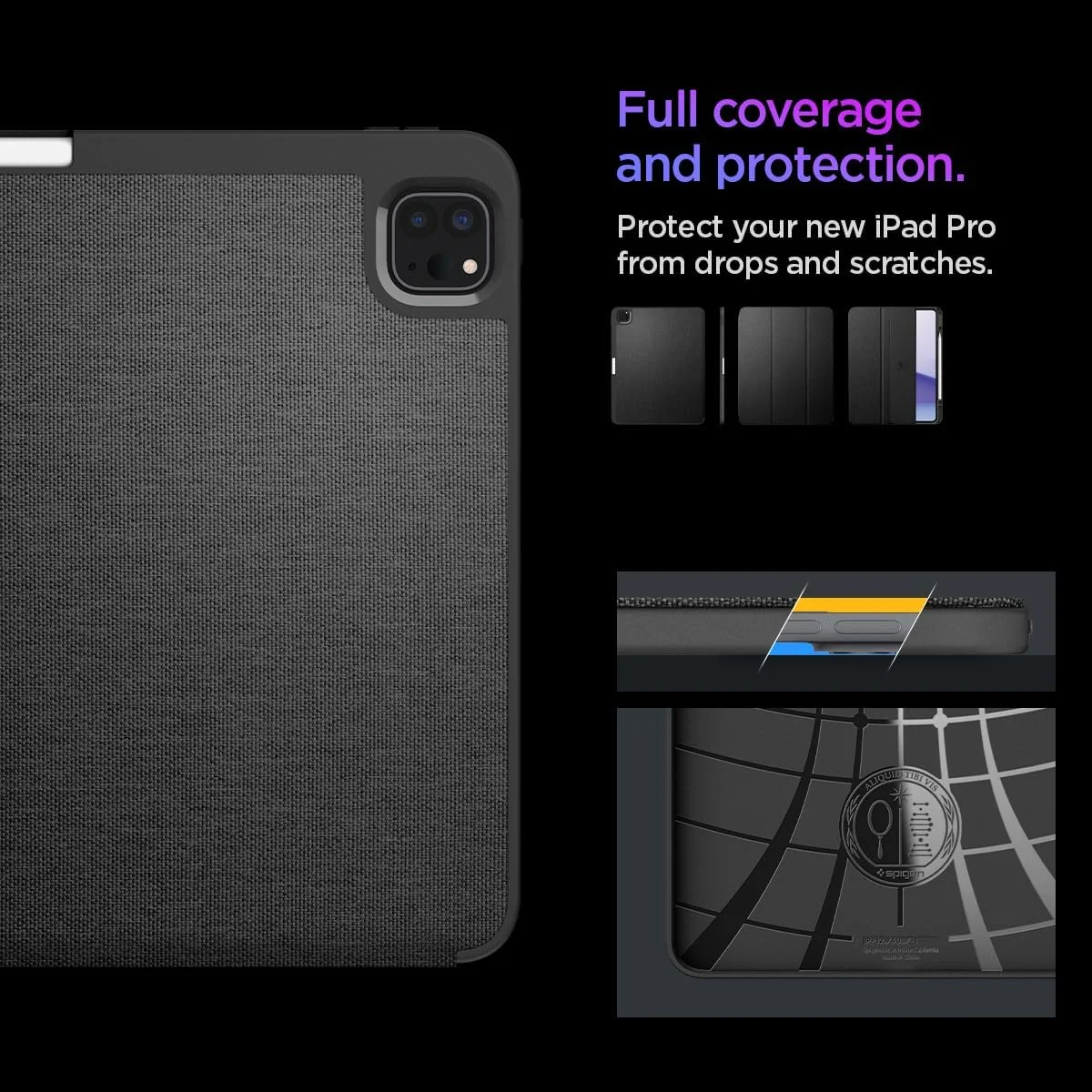 کاور محافظ آیپد پرو ۱۳ اینچ Spigen Urban Fit مدل M4 (2024) به همراه جای قلم - مشکی کاور محافظ آیپد پرو ۱۳ اینچ Spigen Urban Fit مدل M4 (2024) به همراه جای قلم - مشکی