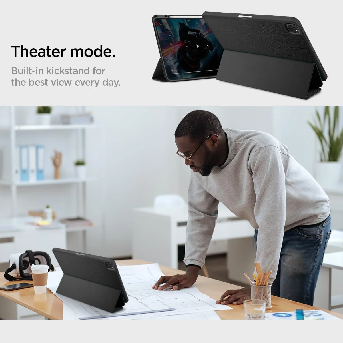 کاور محافظ آیپد پرو ۱۳ اینچ Spigen Urban Fit مدل M4 (2024) به همراه جای قلم - مشکی کاور محافظ آیپد پرو ۱۳ اینچ Spigen Urban Fit مدل M4 (2024) به همراه جای قلم - مشکی