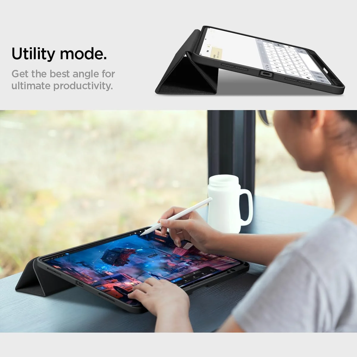 کاور محافظ آیپد پرو ۱۳ اینچ Spigen Urban Fit مدل M4 (2024) به همراه جای قلم - مشکی کاور محافظ آیپد پرو ۱۳ اینچ Spigen Urban Fit مدل M4 (2024) به همراه جای قلم - مشکی