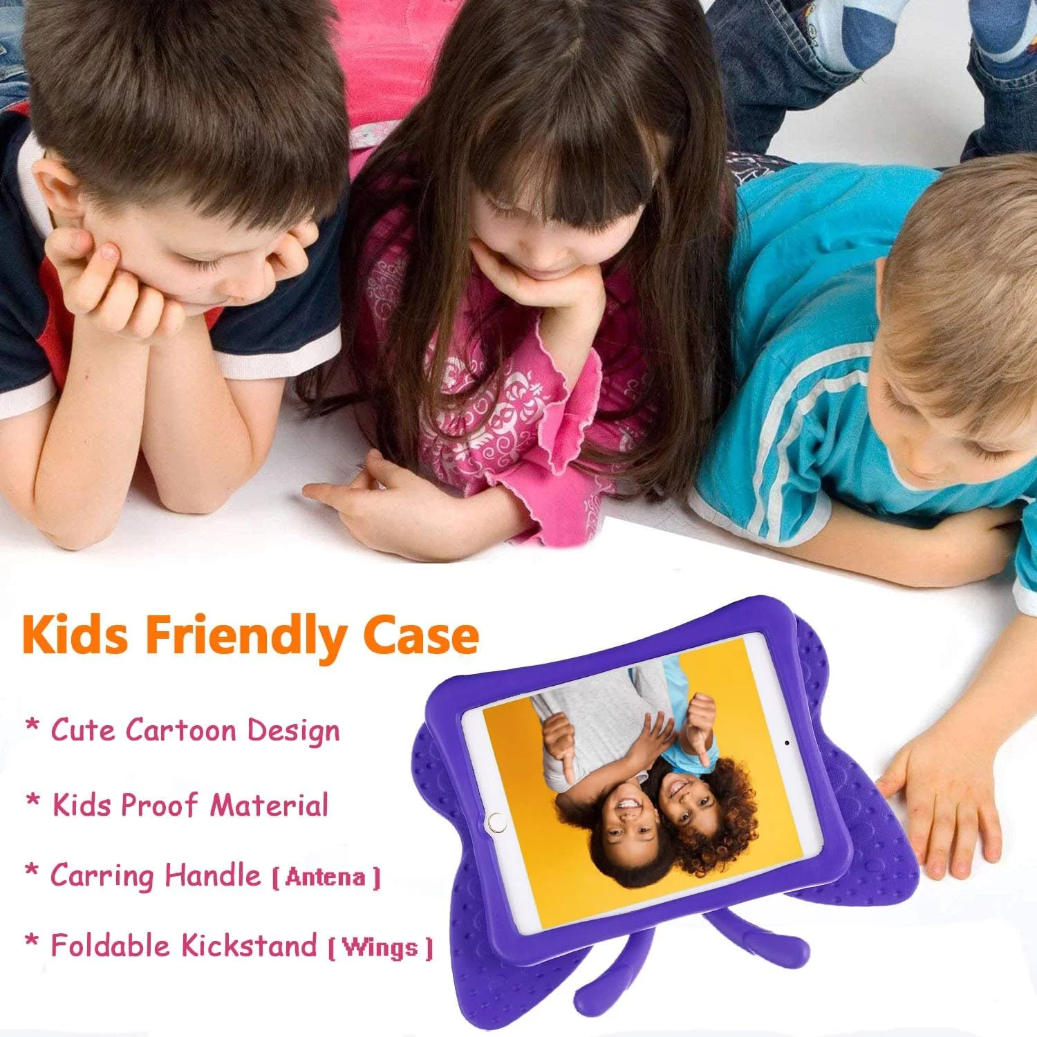 کیف آیپد نسل ششم AWH Tading برای کودکان، کیف آیپد 9.7 اینچی، پوشش محافظ تبلت فوم EVA سبک وزن مقاوم در برابر ضربه با پایه نگهدارنده برای اپل آیپد ایر/ایر 2 آیپد 9.7 2017/2018 - پروانه زیبا، بنفش کیف آیپد نسل ششم AWH Tading برای کودکان، کیف آیپد 9.7 اینچی، پوشش محافظ تبلت فوم EVA سبک وزن مقاوم در برابر ضربه با پایه نگهدارنده برای اپل آیپد ایر/ایر 2 آیپد 9.7 2017/2018 - پروانه زیبا، بنفش