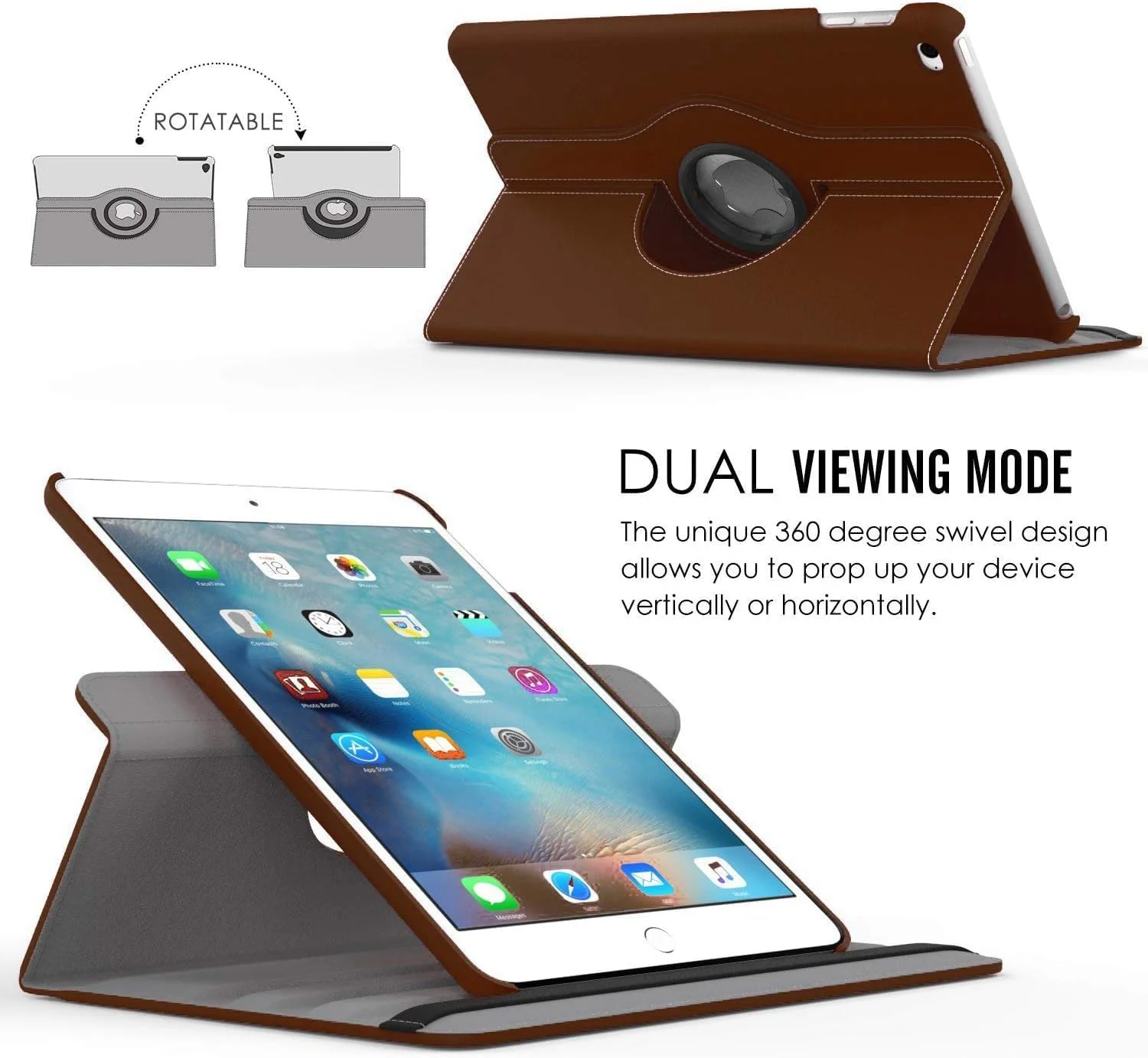کاور چرمی آیپد AWH مناسب برای آیپد 9.7 اینچی 2017 - آیپد ایر 2 - کاور هوشمند با قابلیت چرخش 360 درجه و حالت خواب/بیدار خودکار برای آیپد ایر اپل یا تبلت آیپد 9.7 اینچی 2017 - قهوه ای کاور چرمی آیپد AWH مناسب برای آیپد 9.7 اینچی 2017 - آیپد ایر 2 - کاور هوشمند با قابلیت چرخش 360 درجه و حالت خواب/بیدار خودکار برای آیپد ایر اپل یا تبلت آیپد 9.7 اینچی 2017 - قهوه ای
