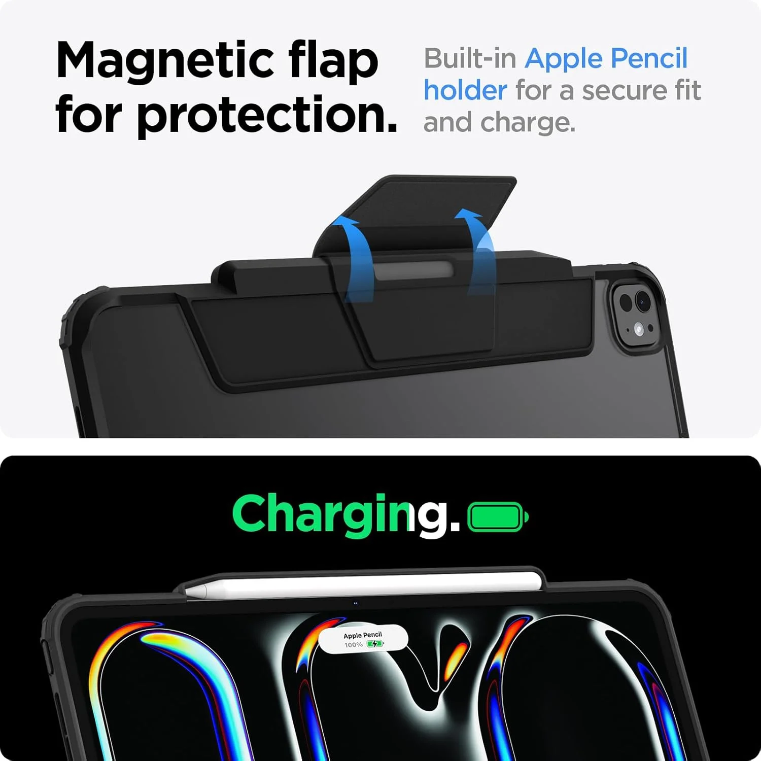 کاور محافظ آیپد پرو ۱۳ اینچ Spigen Air Skin Pro مدل (2024) M4 با پوشش مغناطیسی جداشدنی، پشت شفاف و جای قلم - مشکی کاور محافظ آیپد پرو ۱۳ اینچ Spigen Air Skin Pro مدل (2024) M4 با پوشش مغناطیسی جداشدنی، پشت شفاف و جای قلم - مشکی