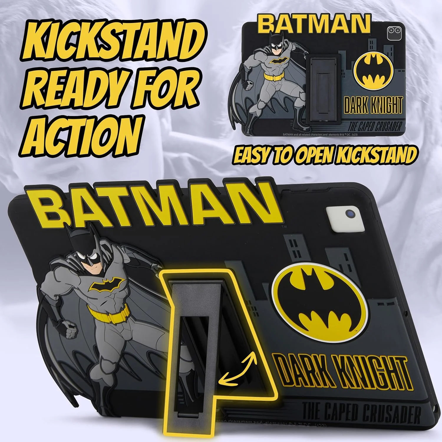 قاب بتمن برای آیپد کودکان، قاب آیپد نسل نهم، قاب آیپد نسل هشتم، قاب آیپد نسل هفتم برای کودکان، قاب آیپد 10.2 اینچی 2021/2020/2019، کاور تبلت با پایه، محافظ سیلیکونی ضد ضربه قاب بتمن برای آیپد کودکان، قاب آیپد نسل نهم، قاب آیپد نسل هشتم، قاب آیپد نسل هفتم برای کودکان، قاب آیپد 10.2 اینچی 2021/2020/2019، کاور تبلت با پایه، محافظ سیلیکونی ضد ضربه