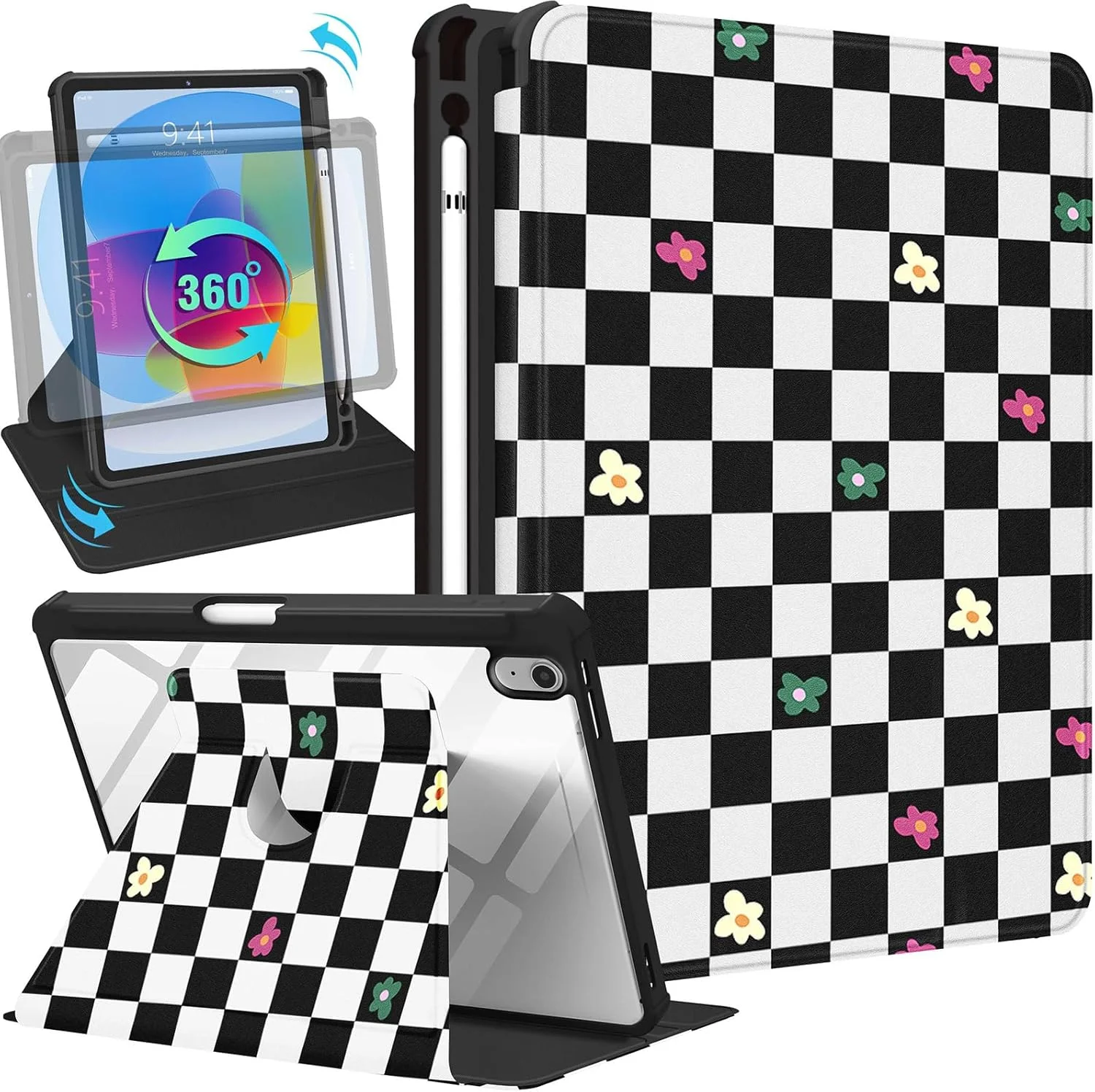 کاور آیپد A16 مدل Uppuppy - کاور آیپد نسل 10 اینچی 10.9 اینچی، مناسب دختران و بانوان، طرح شطرنجی زیبا و منحصر به فرد، دارای استند چرخشی، کاور تبلت Folio برای اپل 10/11 2025 کاور آیپد A16 مدل Uppuppy - کاور آیپد نسل 10 اینچی 10.9 اینچی، مناسب دختران و بانوان، طرح شطرنجی زیبا و منحصر به فرد، دارای استند چرخشی، کاور تبلت Folio برای اپل 10/11 2025