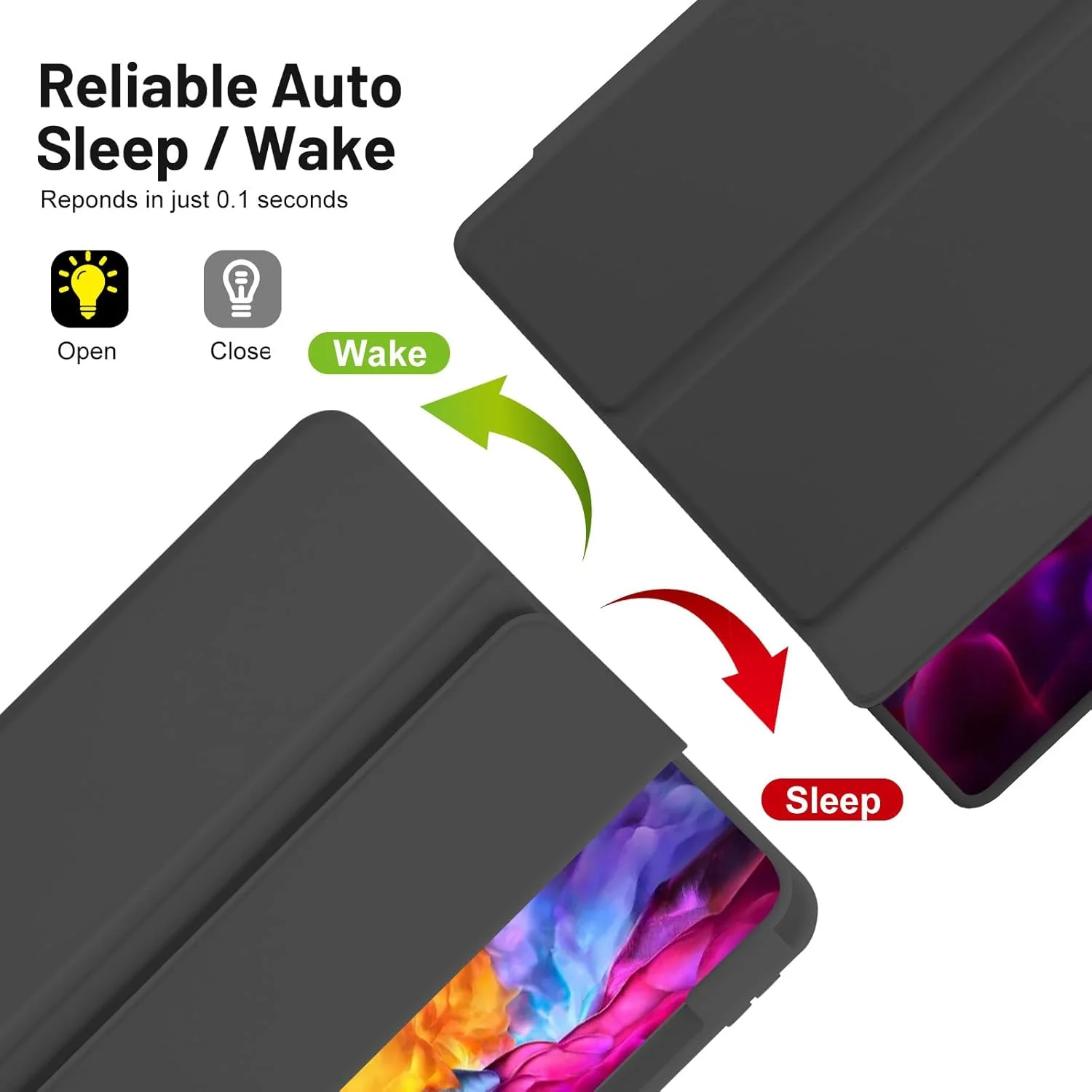 کاور AWH مناسب برای آیپد پرو 11 2022/2021/2020، کاور آیپد پرو 11 با جای قلم، کاور هوشمند استند برای آیپد پرو 11 اینچی نسل 11، شارژ قلم اپل نسل 2 با قابلیت بیدار/خواب خودکار، مشکی