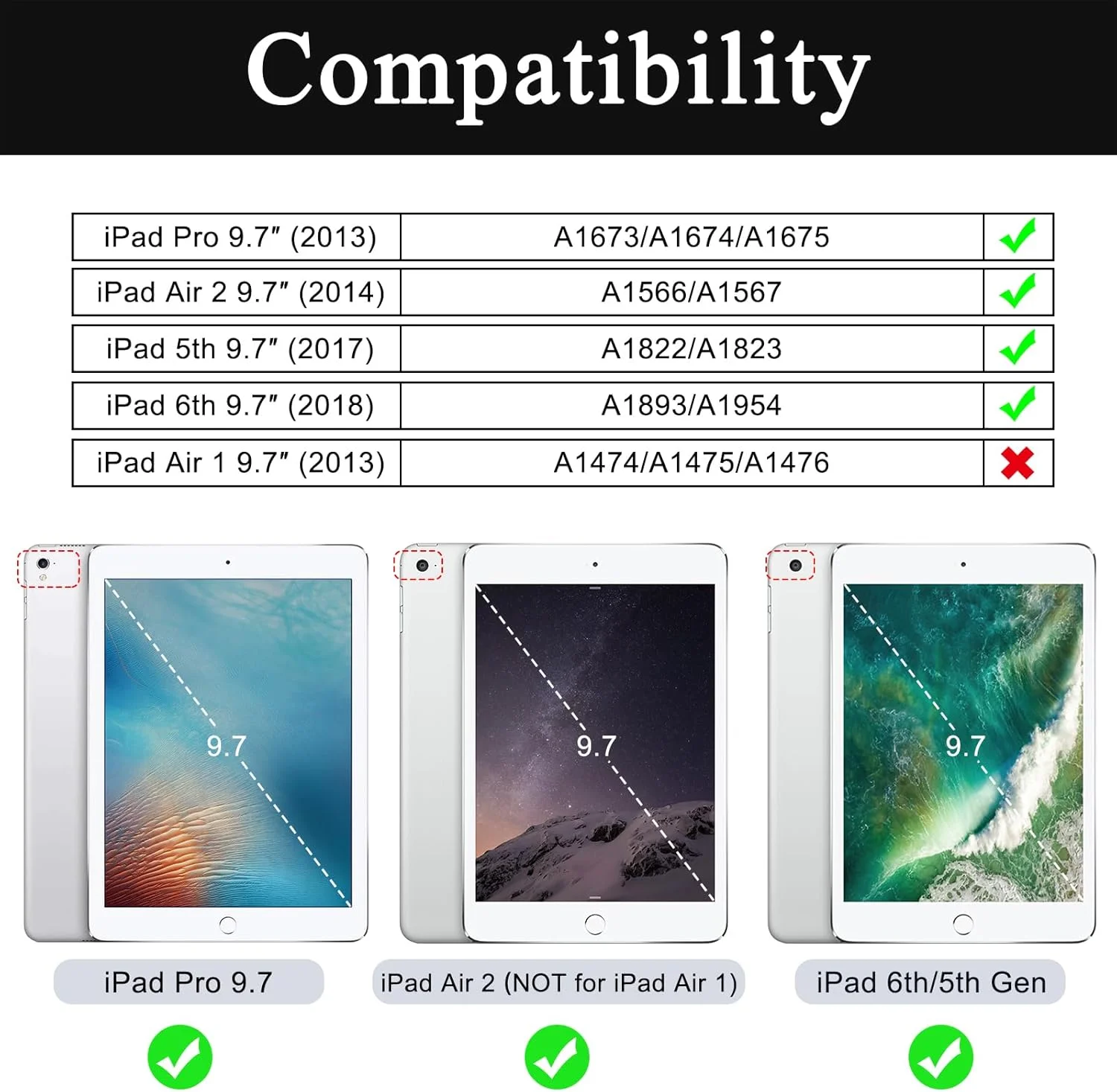 کاور محافظتی Soke مناسب برای آیپد نسل ششم/پنجم 9.7 اینچی 2018/2017، دارای محافظ صفحه نمایش داخلی و پایه، کاور محافظتی سنگین و مقاوم برای Apple iPad Air 2 / Pro 9.7 - مشکی کاور محافظتی Soke مناسب برای آیپد نسل ششم/پنجم 9.7 اینچی 2018/2017، دارای محافظ صفحه نمایش داخلی و پایه، کاور محافظتی سنگین و مقاوم برای Apple iPad Air 2 / Pro 9.7 - مشکی