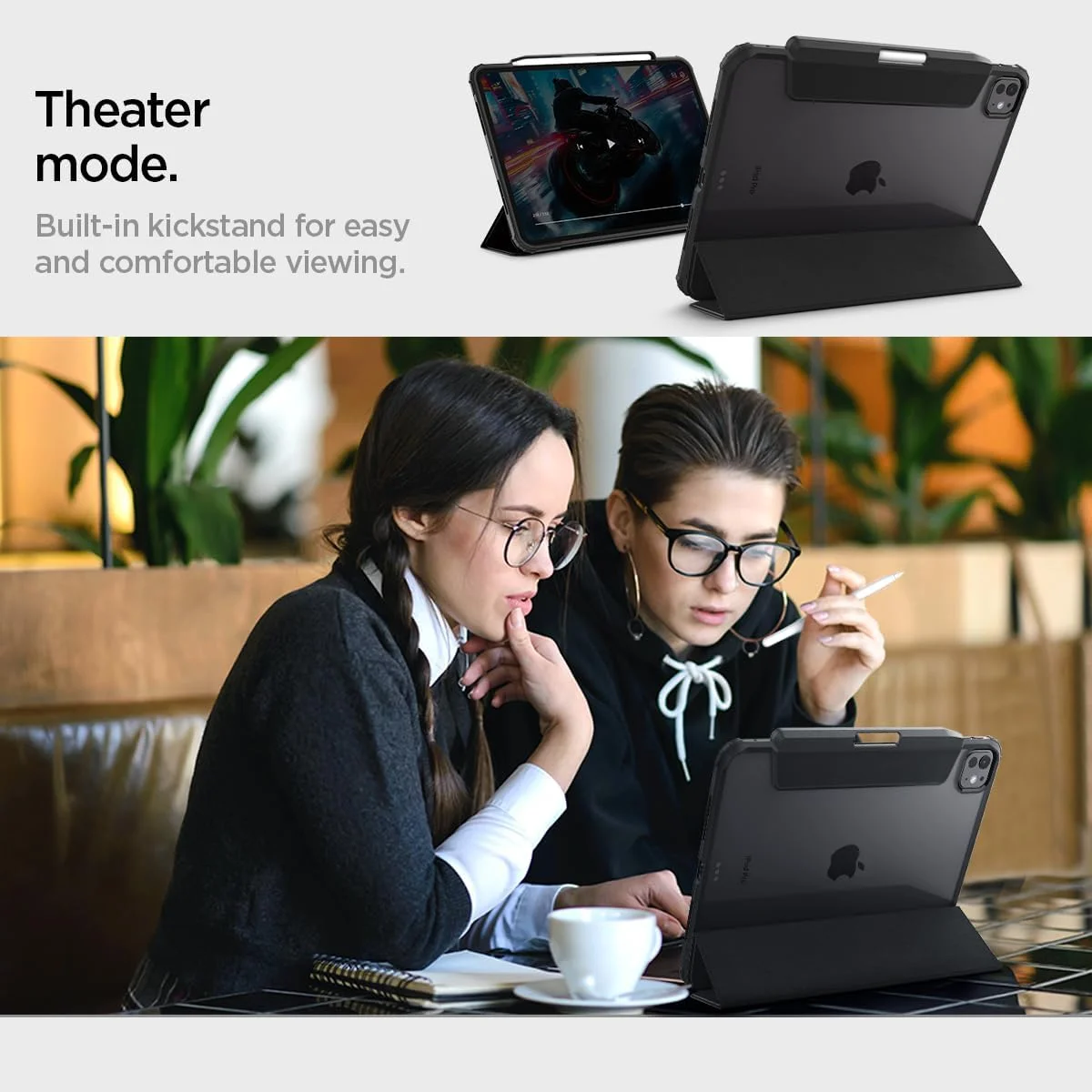 کاور محافظ آیپد پرو ۱۱ اینچ Spigen Ultra Hybrid Pro (2024) M4 با پشت شفاف و جای قلم - مشکی کاور محافظ آیپد پرو ۱۱ اینچ Spigen Ultra Hybrid Pro (2024) M4 با پشت شفاف و جای قلم - مشکی