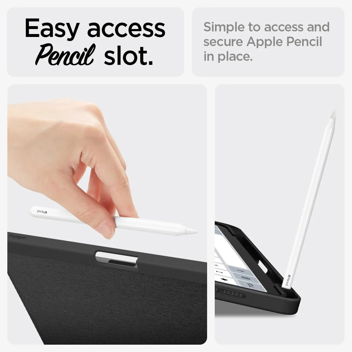 کاور محافظ آیپد ایر 11 اینچ Spigen Urban Fit (مدل 2024) M2، کاور آیپد ایر 10.9 اینچ نسل 5/4 (مدل 2022/2020) به همراه جای قلم - مشکی کاور محافظ آیپد ایر 11 اینچ Spigen Urban Fit (مدل 2024) M2، کاور آیپد ایر 10.9 اینچ نسل 5/4 (مدل 2022/2020) به همراه جای قلم - مشکی