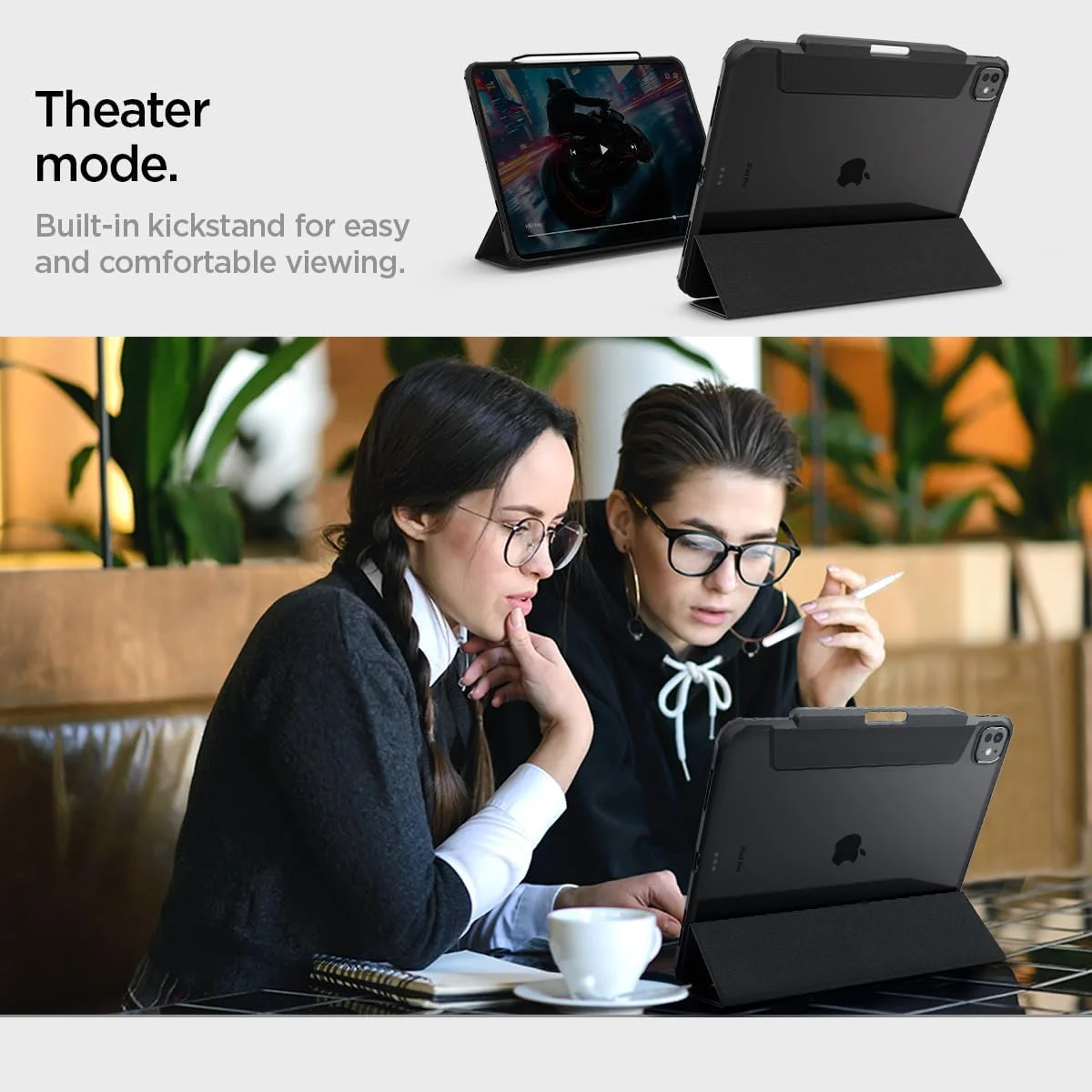 کاور محافظ آیپد پرو ۱۳ اینچ Spigen Ultra Hybrid Pro (مدل ۲۰۲۴) M4 با پشت شفاف و جای قلم - مشکی کاور محافظ آیپد پرو ۱۳ اینچ Spigen Ultra Hybrid Pro (مدل ۲۰۲۴) M4 با پشت شفاف و جای قلم - مشکی