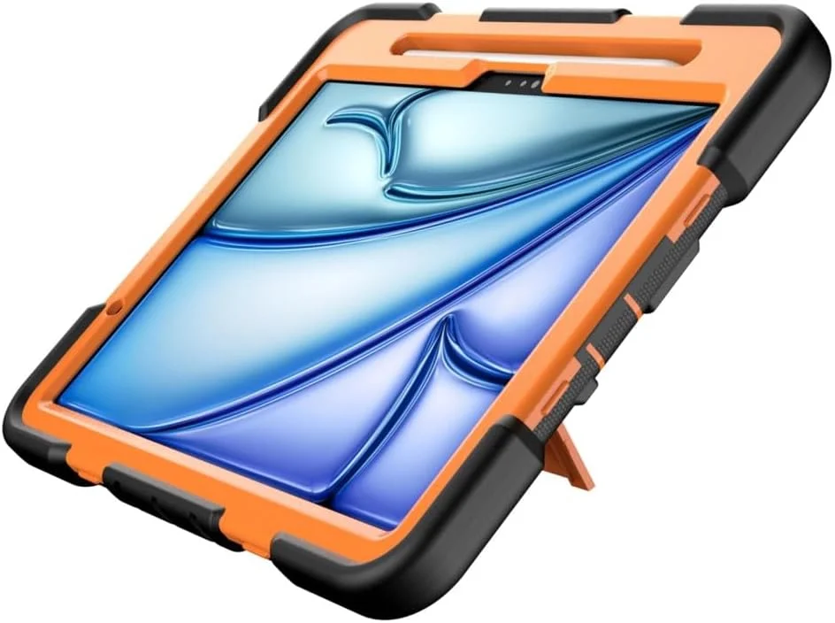 کاور محافظ تبلت یونیکیس مناسب برای آیپد ایر 11 اینچ 2024 M2 / ایر نسل 5 / 4 با استند، ساخته شده از PC + سیلیکون ضد ضربه به همراه جای قلم استایلوس - مشکی + نارنجی کاور محافظ تبلت یونیکیس مناسب برای آیپد ایر 11 اینچ 2024 M2 / ایر نسل 5 / 4 با استند، ساخته شده از PC + سیلیکون ضد ضربه به همراه جای قلم استایلوس - مشکی + نارنجی