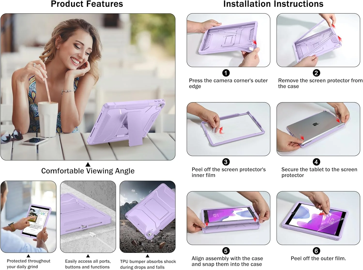 کاور محافظتی Soke مناسب برای آیپد نسل ششم/پنجم 9.7 اینچی 2018/2017، دارای محافظ صفحه نمایش داخلی و پایه، کاور محافظتی سنگین و مقاوم برای Apple iPad Air 2 / Pro 9.7 - مشکی کاور محافظتی Soke مناسب برای آیپد نسل ششم/پنجم 9.7 اینچی 2018/2017، دارای محافظ صفحه نمایش داخلی و پایه، کاور محافظتی سنگین و مقاوم برای Apple iPad Air 2 / Pro 9.7 - مشکی
