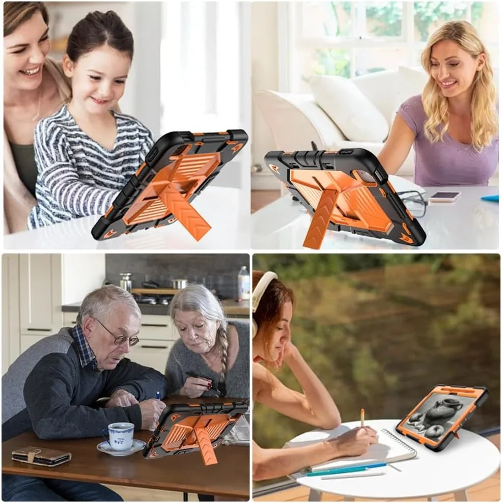 کاور محافظ تبلت یونیکیس مناسب برای آیپد ایر 11 اینچ 2024 M2 / ایر نسل 5 / 4 با استند، ساخته شده از PC + سیلیکون ضد ضربه به همراه جای قلم استایلوس - مشکی + نارنجی کاور محافظ تبلت یونیکیس مناسب برای آیپد ایر 11 اینچ 2024 M2 / ایر نسل 5 / 4 با استند، ساخته شده از PC + سیلیکون ضد ضربه به همراه جای قلم استایلوس - مشکی + نارنجی