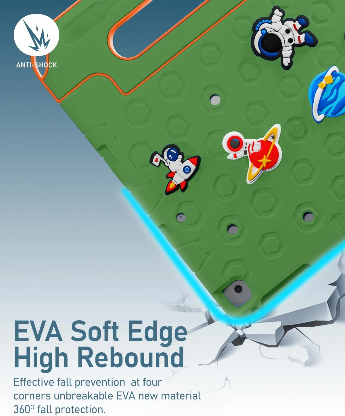 کاور محافظ کودکانه و مقاوم Moxedo از جنس EVA سیلیکونی، ضد ضربه با طرح کارتونی سه بعدی و جای مدادی، پایه و دسته سازگار با آیپد 9.7 اینچی اپل (سبز) کاور محافظ کودکانه و مقاوم Moxedo از جنس EVA سیلیکونی، ضد ضربه با طرح کارتونی سه بعدی و جای مدادی، پایه و دسته سازگار با آیپد 9.7 اینچی اپل (سبز)