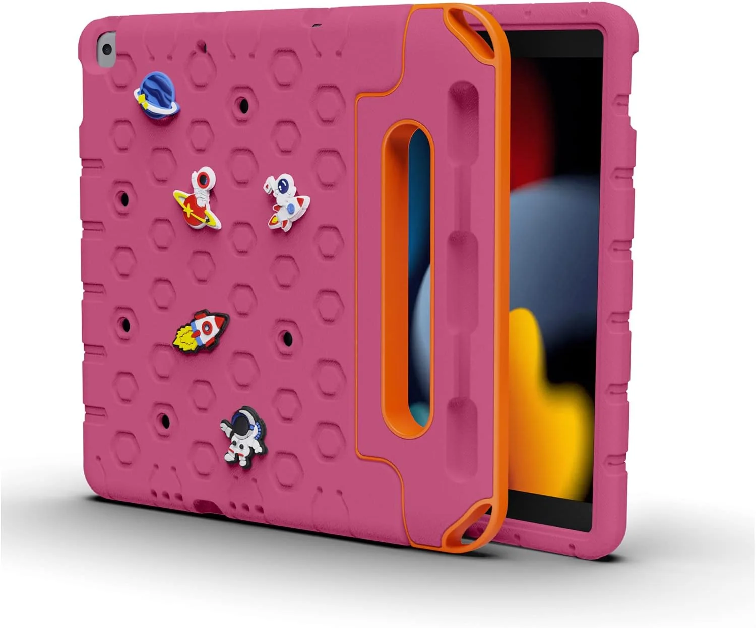 کاور محافظ کودکانه مقاوم Moxedo، ساخته شده از EVA سیلیکونی، ضد ضربه، با طرح کارتونی سه بعدی DIY به همراه جای مداد، استند و دسته، سازگار با آیپد 2021 (نسل نهم) 10.2 اینچی اپل (صورتی گل رز) کاور محافظ کودکانه مقاوم Moxedo، ساخته شده از EVA سیلیکونی، ضد ضربه، با طرح کارتونی سه بعدی DIY به همراه جای مداد، استند و دسته، سازگار با آیپد 2021 (نسل نهم) 10.2 اینچی اپل (صورتی گل رز)