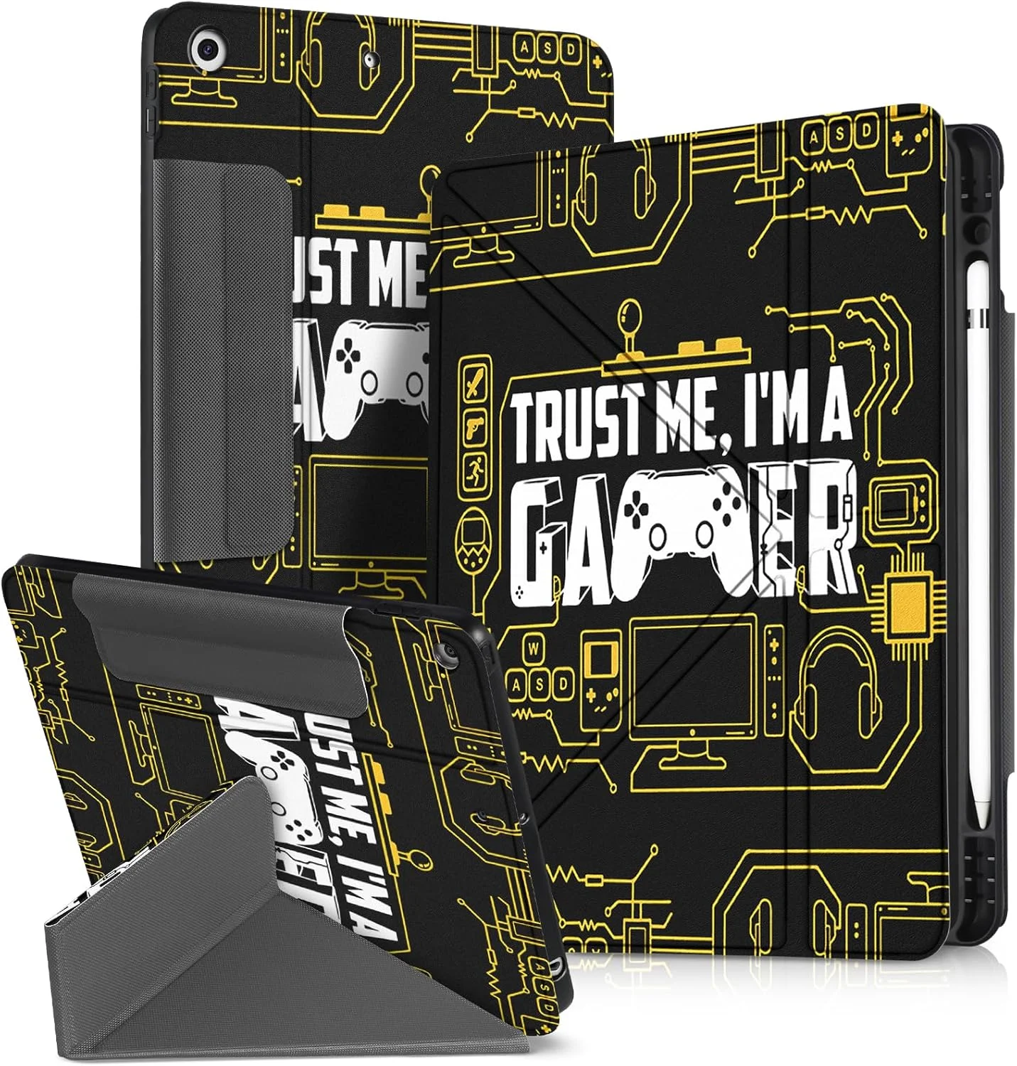 کیف تبلت Miss Adola مناسب برای آیپد نسل 9/8/7 با صفحه نمایش 10.2 اینچی، دارای جای قلم، طرح های کارتونی بامزه، انیمه، جالب و خنده دار، محافظ تبلت ایستاده مناسب برای آیپد 7/8/9 اپل، طرح گیمر کیف تبلت Miss Adola مناسب برای آیپد نسل 9/8/7 با صفحه نمایش 10.2 اینچی، دارای جای قلم، طرح های کارتونی بامزه، انیمه، جالب و خنده دار، محافظ تبلت ایستاده مناسب برای آیپد 7/8/9 اپل، طرح گیمر