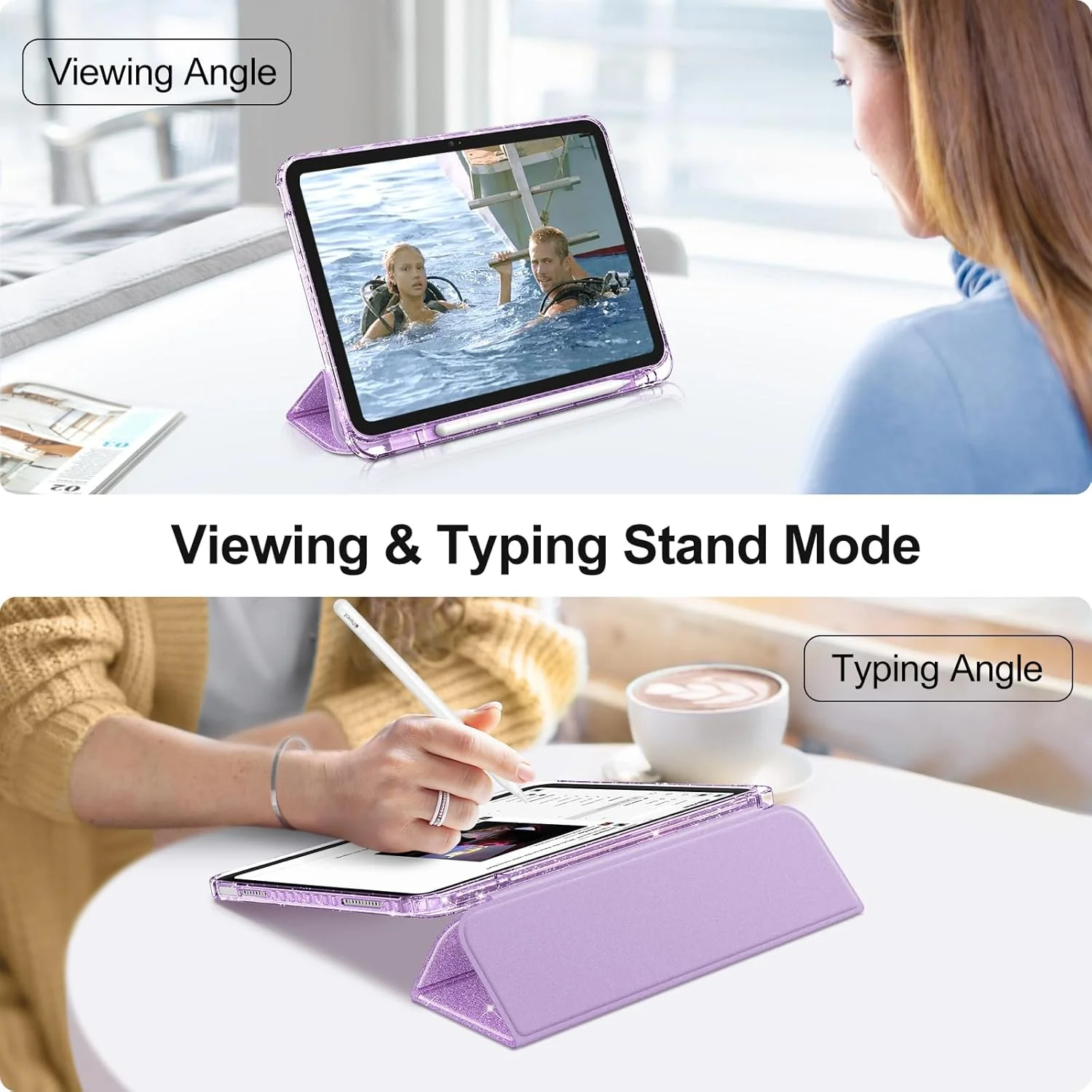 کاور اکلیلی Fintie برای آیپد نسل 11/10 (تراشه A16 سال 2025/2022) با جای قلم - کاور محافظ نازک شفاف، ضد ضربه و پشت شفاف اکلیلی برای دختران/کودکان، بنفش کاور اکلیلی Fintie برای آیپد نسل 11/10 (تراشه A16 سال 2025/2022) با جای قلم - کاور محافظ نازک شفاف، ضد ضربه و پشت شفاف اکلیلی برای دختران/کودکان، بنفش