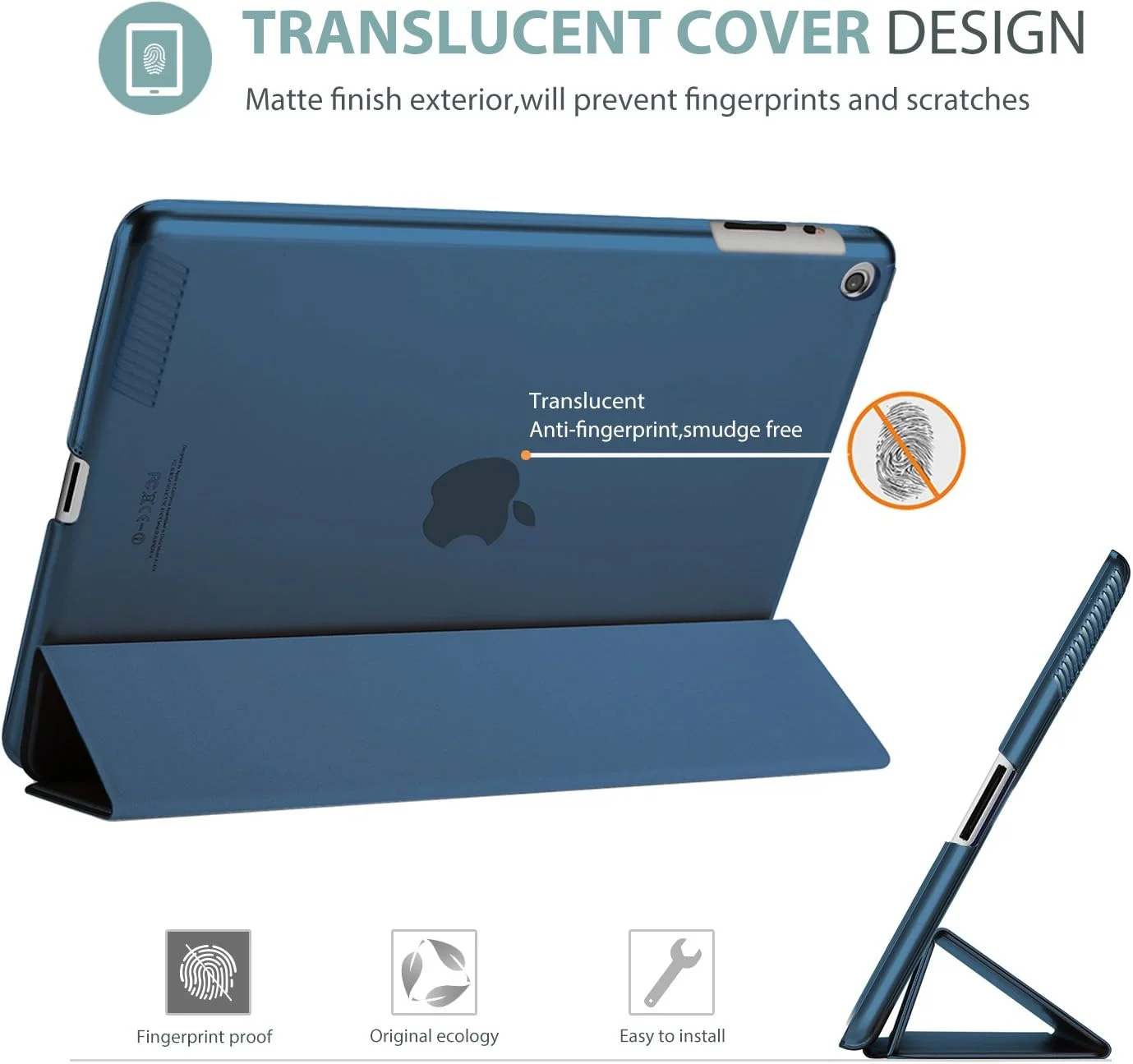 کاور پروکیس آیپد 2، 3، 4 (مدل قدیمی) – کاور استند فوق العاده باریک و سبک با پشت مات نیمه شفاف و روکش هوشمند برای اپل آیپد 2 / آیپد 3 / آیپد 4 – سرمه ای کاور پروکیس آیپد 2، 3، 4 (مدل قدیمی) – کاور استند فوق العاده باریک و سبک با پشت مات نیمه شفاف و روکش هوشمند برای اپل آیپد 2 / آیپد 3 / آیپد 4 – سرمه ای