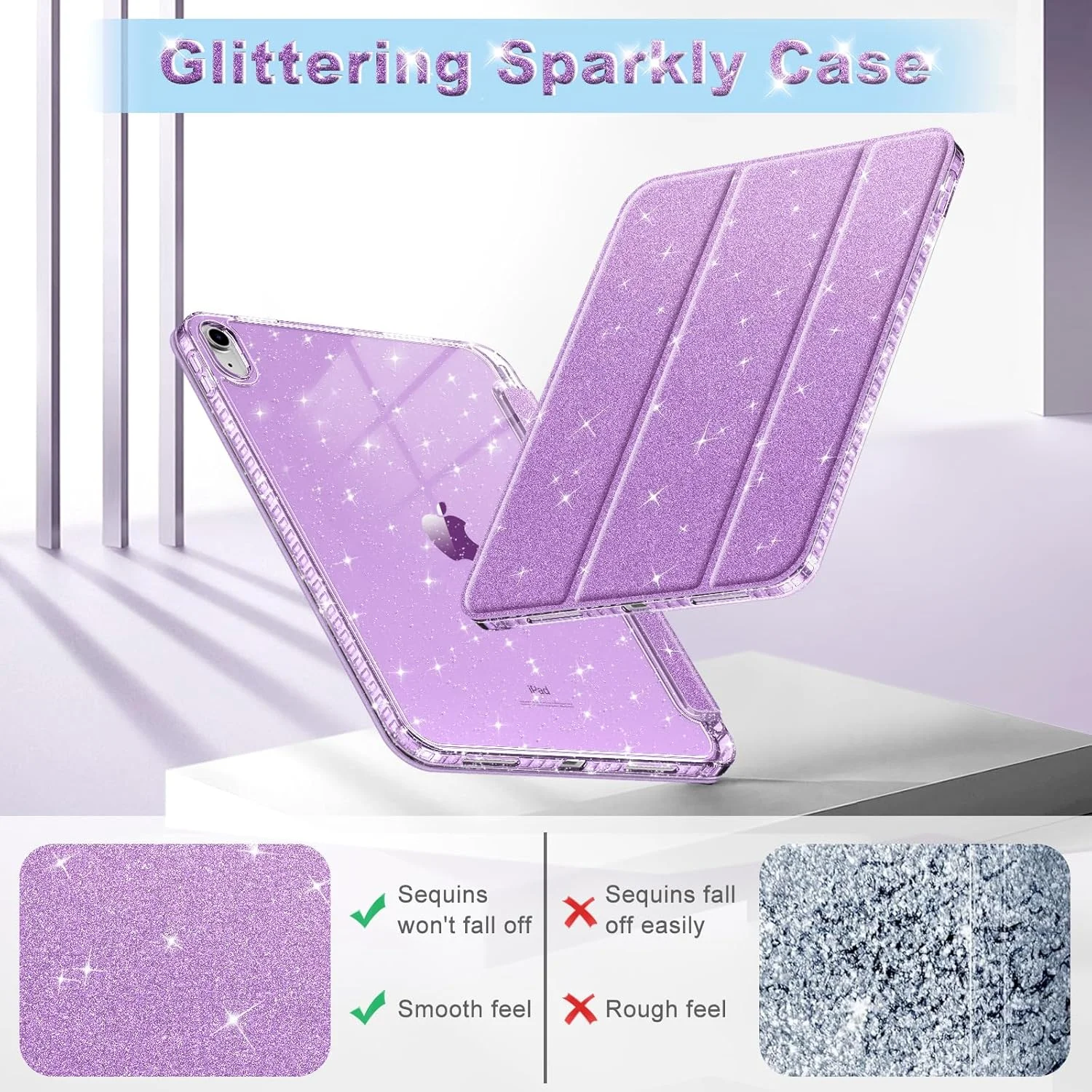 کاور اکلیلی Fintie برای آیپد نسل 11/10 (تراشه A16 سال 2025/2022) با جای قلم - کاور محافظ نازک شفاف، ضد ضربه و پشت شفاف اکلیلی برای دختران/کودکان، بنفش کاور اکلیلی Fintie برای آیپد نسل 11/10 (تراشه A16 سال 2025/2022) با جای قلم - کاور محافظ نازک شفاف، ضد ضربه و پشت شفاف اکلیلی برای دختران/کودکان، بنفش