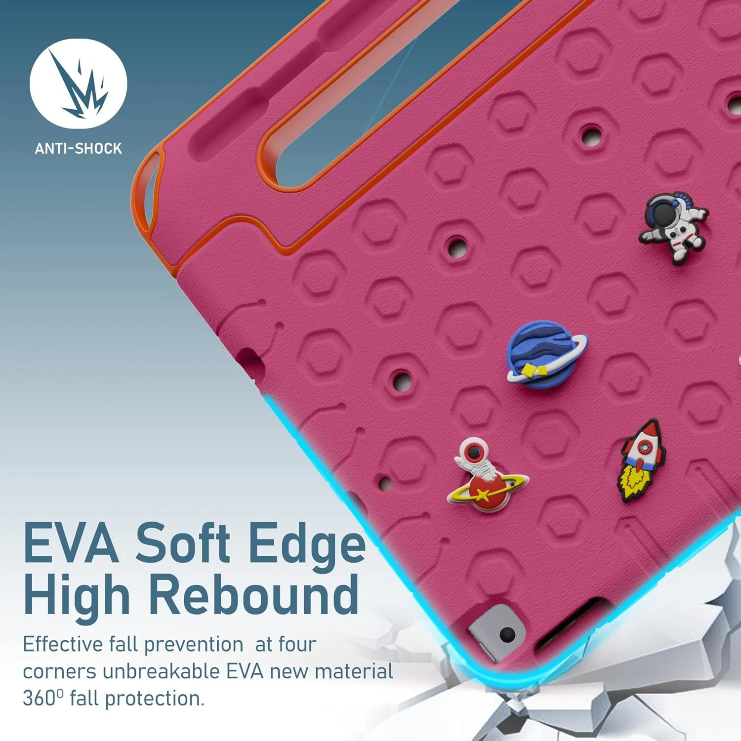 کاور محافظ کودکانه مقاوم Moxedo، ساخته شده از EVA سیلیکونی، ضد ضربه، با طرح کارتونی سه بعدی DIY به همراه جای مداد، استند و دسته، سازگار با آیپد 2021 (نسل نهم) 10.2 اینچی اپل (صورتی گل رز) کاور محافظ کودکانه مقاوم Moxedo، ساخته شده از EVA سیلیکونی، ضد ضربه، با طرح کارتونی سه بعدی DIY به همراه جای مداد، استند و دسته، سازگار با آیپد 2021 (نسل نهم) 10.2 اینچی اپل (صورتی گل رز)