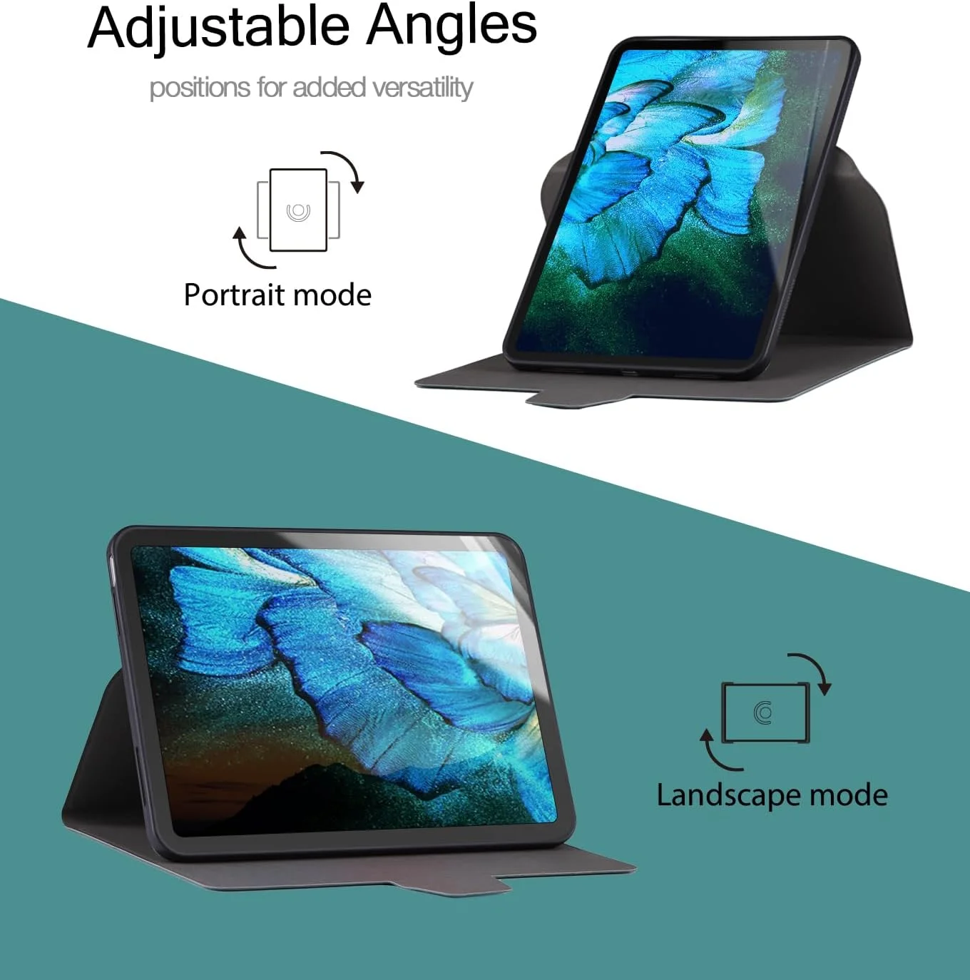 کاور باریک چرخشی KUAELEN مناسب برای آیپد نسل 10 سال 2022، 10.9 اینچی، قاب آیپد 10، مناسب برای قاب آیپد نسل 10 اپل با قابلیت خواب/بیداری خودکار، طرح پروانه های آبی کاور باریک چرخشی KUAELEN مناسب برای آیپد نسل 10 سال 2022، 10.9 اینچی، قاب آیپد 10، مناسب برای قاب آیپد نسل 10 اپل با قابلیت خواب/بیداری خودکار، طرح پروانه های آبی