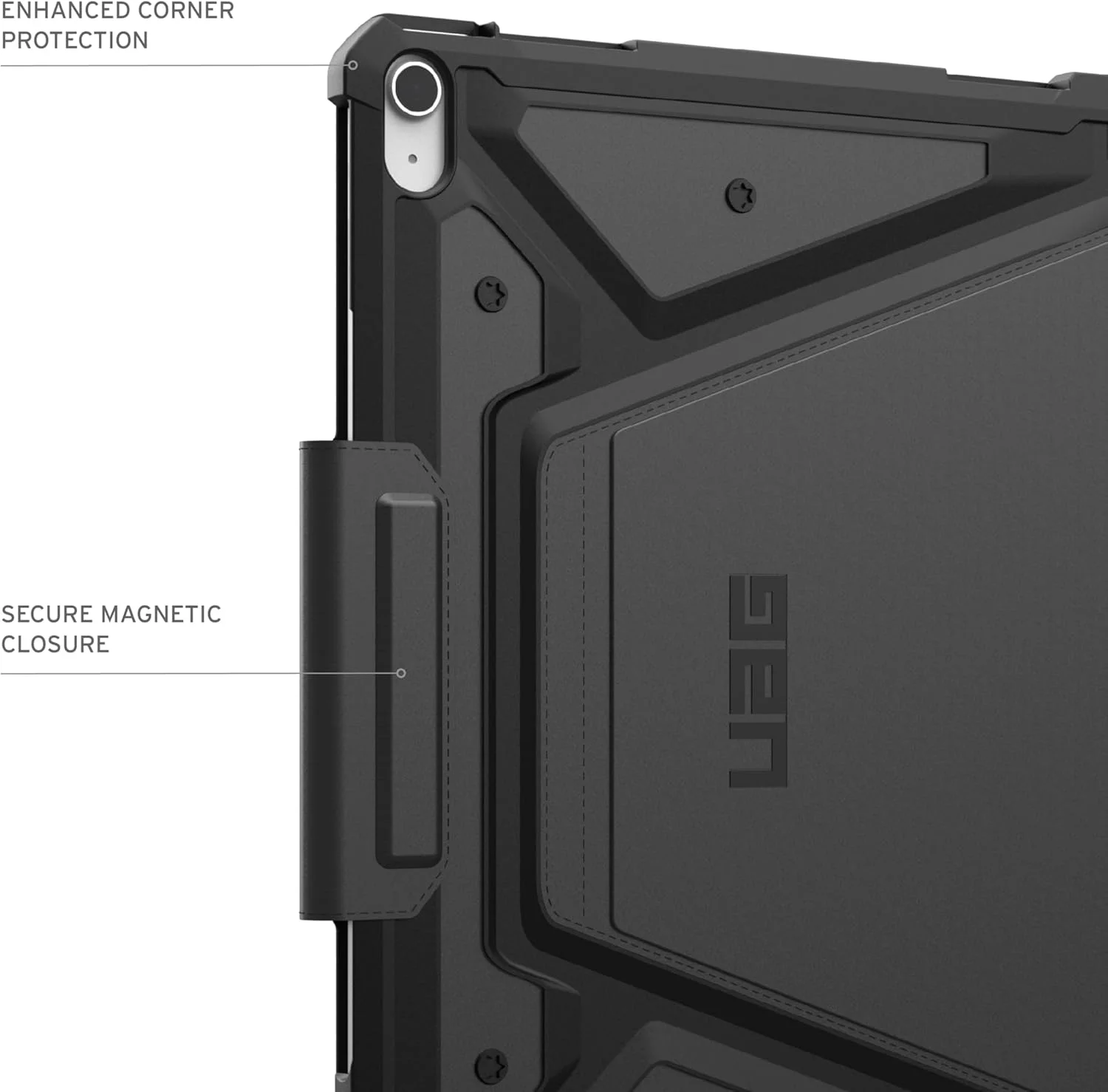 کاور محافظ تبلت آیپد ایر ۱۳ اینچ Urban Armor Gear UAG Metropolis SE (مدل ۲۰۲۴) M2 به همراه جای قلم و استند قابل تنظیم چند زاویه - مشکی کاور محافظ تبلت آیپد ایر ۱۳ اینچ Urban Armor Gear UAG Metropolis SE (مدل ۲۰۲۴) M2 به همراه جای قلم و استند قابل تنظیم چند زاویه - مشکی