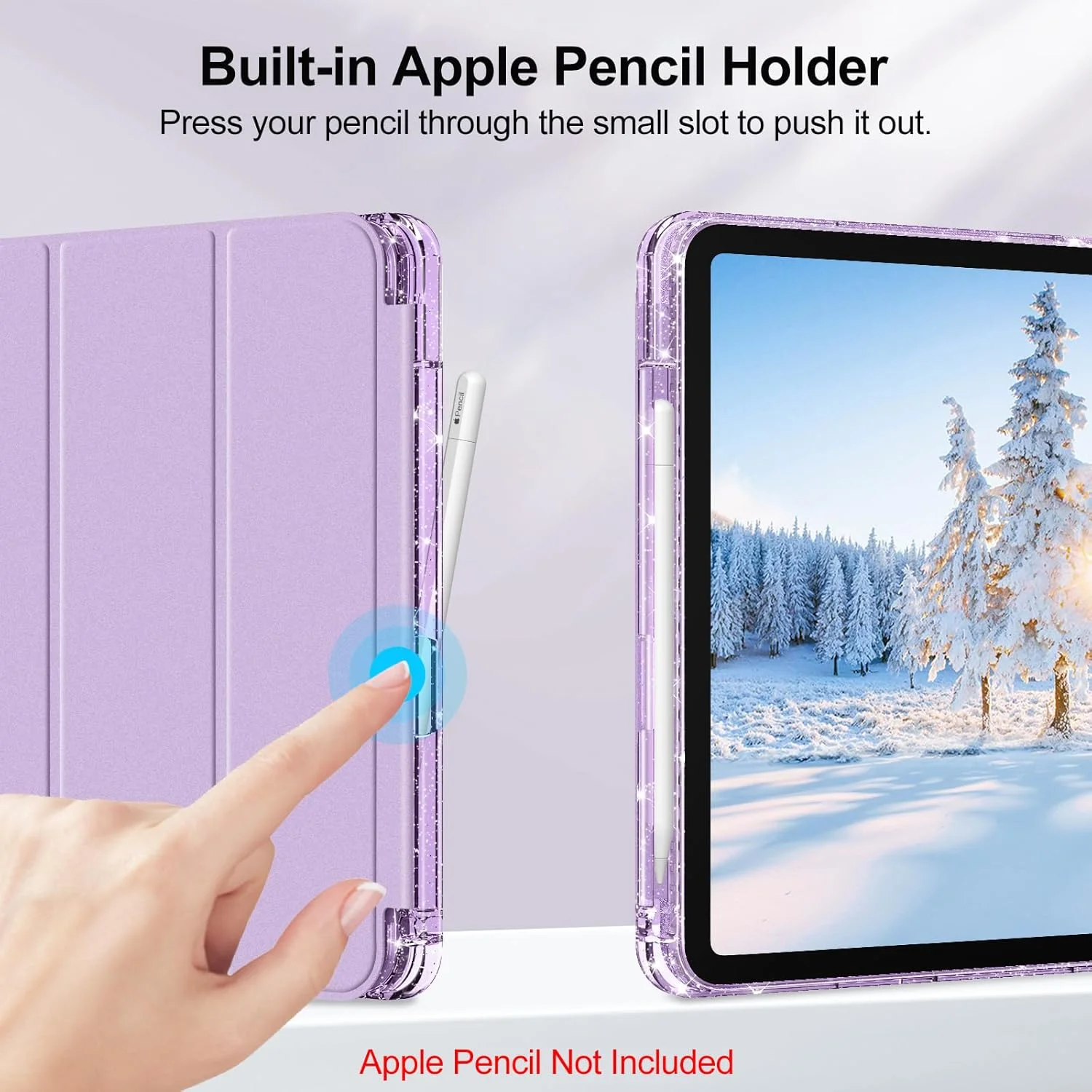 کاور اکلیلی Fintie برای آیپد نسل 11/10 (تراشه A16 سال 2025/2022) با جای قلم - کاور محافظ نازک شفاف، ضد ضربه و پشت شفاف اکلیلی برای دختران/کودکان، بنفش کاور اکلیلی Fintie برای آیپد نسل 11/10 (تراشه A16 سال 2025/2022) با جای قلم - کاور محافظ نازک شفاف، ضد ضربه و پشت شفاف اکلیلی برای دختران/کودکان، بنفش