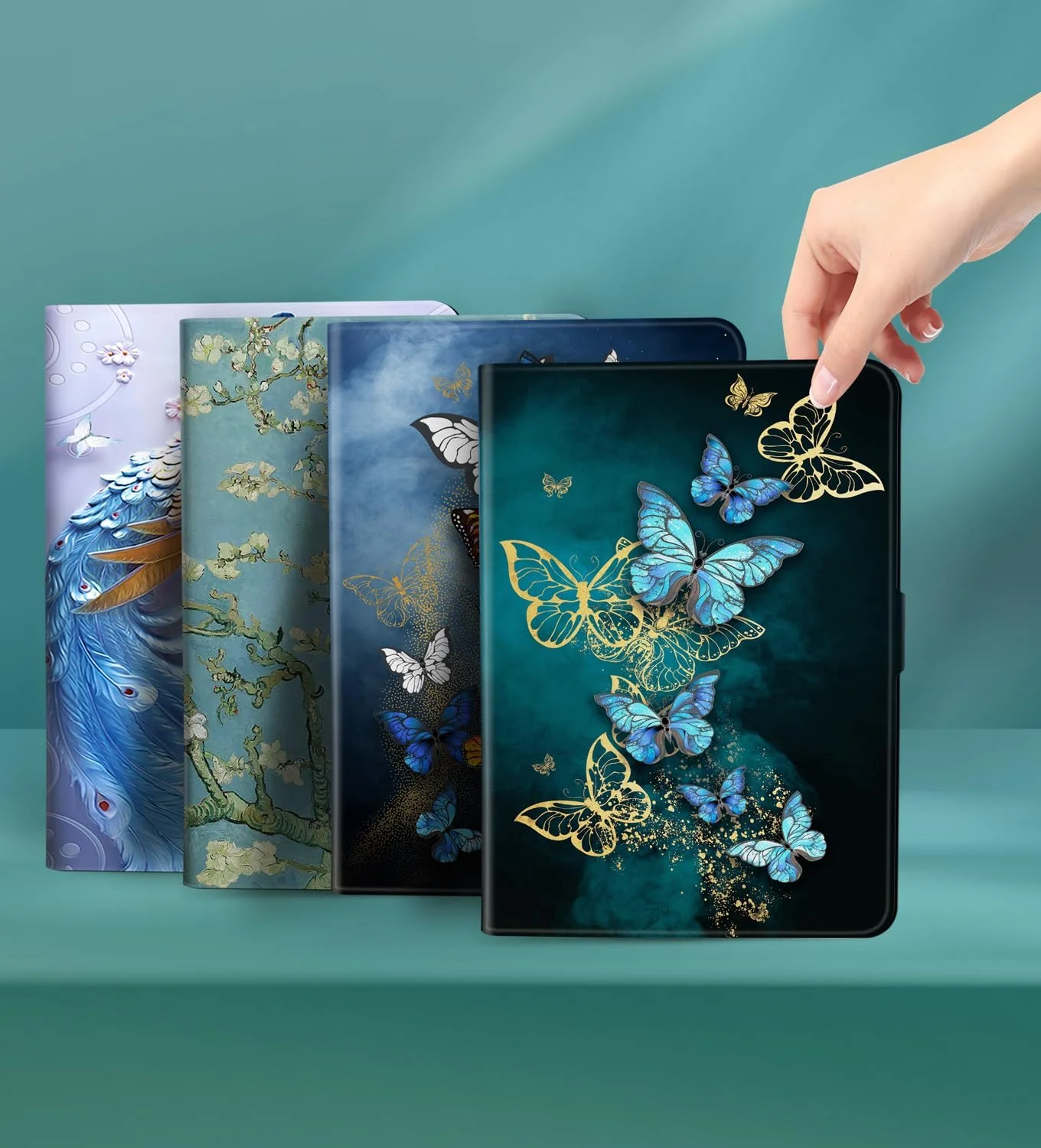 کاور باریک چرخشی KUAELEN مناسب برای آیپد نسل 10 سال 2022، 10.9 اینچی، قاب آیپد 10، مناسب برای قاب آیپد نسل 10 اپل با قابلیت خواب/بیداری خودکار، طرح پروانه های آبی کاور باریک چرخشی KUAELEN مناسب برای آیپد نسل 10 سال 2022، 10.9 اینچی، قاب آیپد 10، مناسب برای قاب آیپد نسل 10 اپل با قابلیت خواب/بیداری خودکار، طرح پروانه های آبی