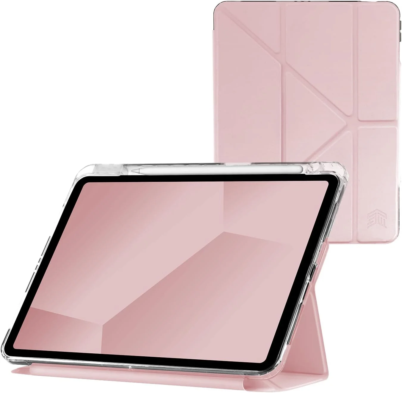 STM Opp Case for Apple iPad Air 11" M2 (iPadPro 11 Gen 4-1 / iPadAir 10.9 Gen 5/4| Slim Light Protective Cover, Anti-Scratch Transparent Back, w/Apple Pencil Storage, Auto Sleep/Wake - Pink
