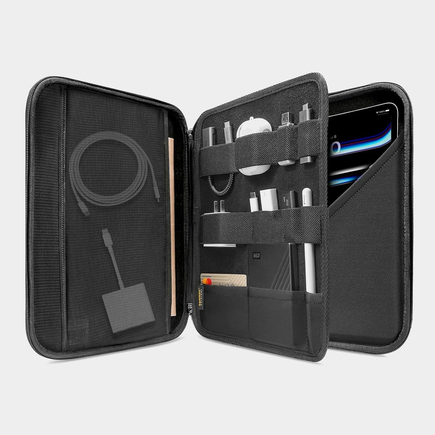 کیف تبلت پورتفولیو برای آیپد پرو ۱۳ اینچی M4 و آیپد ایر M3/M2 2024-2025، کاور محافظ آیپد پرو ۱۲.۹ اینچی با جیب لوازم جانبی برای اپل پنسل و مجیک کیبورد کیف تبلت پورتفولیو برای آیپد پرو ۱۳ اینچی M4 و آیپد ایر M3/M2 2024-2025، کاور محافظ آیپد پرو ۱۲.۹ اینچی با جیب لوازم جانبی برای اپل پنسل و مجیک کیبورد