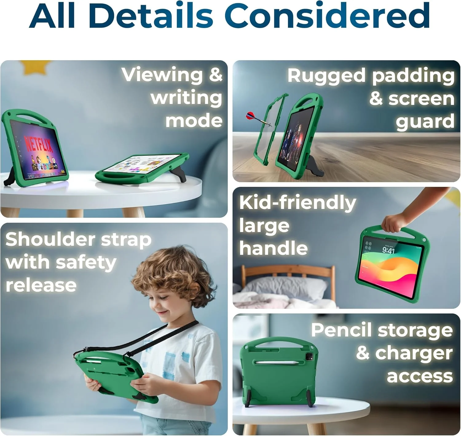 کیف محافظ کودکانه فضانورد Bam Bino Space Suit مناسب برای آیپد پرو 13 M4 و آیپد ایر 13 M2/M3 (2024/2025) با محافظ صفحه نمایش داخلی، دسته، استند، جای مداد و بند شانه (سبز) کیف محافظ کودکانه فضانورد Bam Bino Space Suit مناسب برای آیپد پرو 13 M4 و آیپد ایر 13 M2/M3 (2024/2025) با محافظ صفحه نمایش داخلی، دسته، استند، جای مداد و بند شانه (سبز)