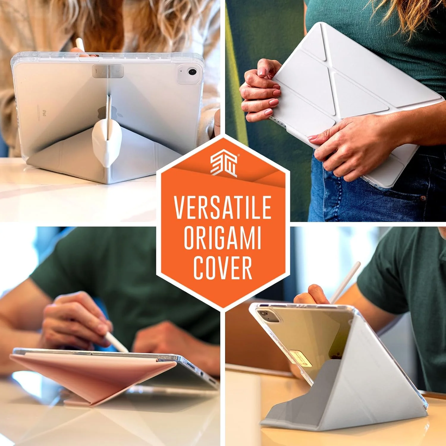 STM Opp Case for Apple iPad Air 11" M2 (iPadPro 11 Gen 4-1 / iPadAir 10.9 Gen 5/4| Slim Light Protective Cover, Anti-Scratch Transparent Back, w/Apple Pencil Storage, Auto Sleep/Wake - Pink STM Opp Case for Apple iPad Air 11" M2 (iPadPro 11 Gen 4-1 / iPadAir 10.9 Gen 5/4| Slim Light Protective Cover, Anti-Scratch Transparent Back, w/Apple Pencil Storage, Auto Sleep/Wake - Pink