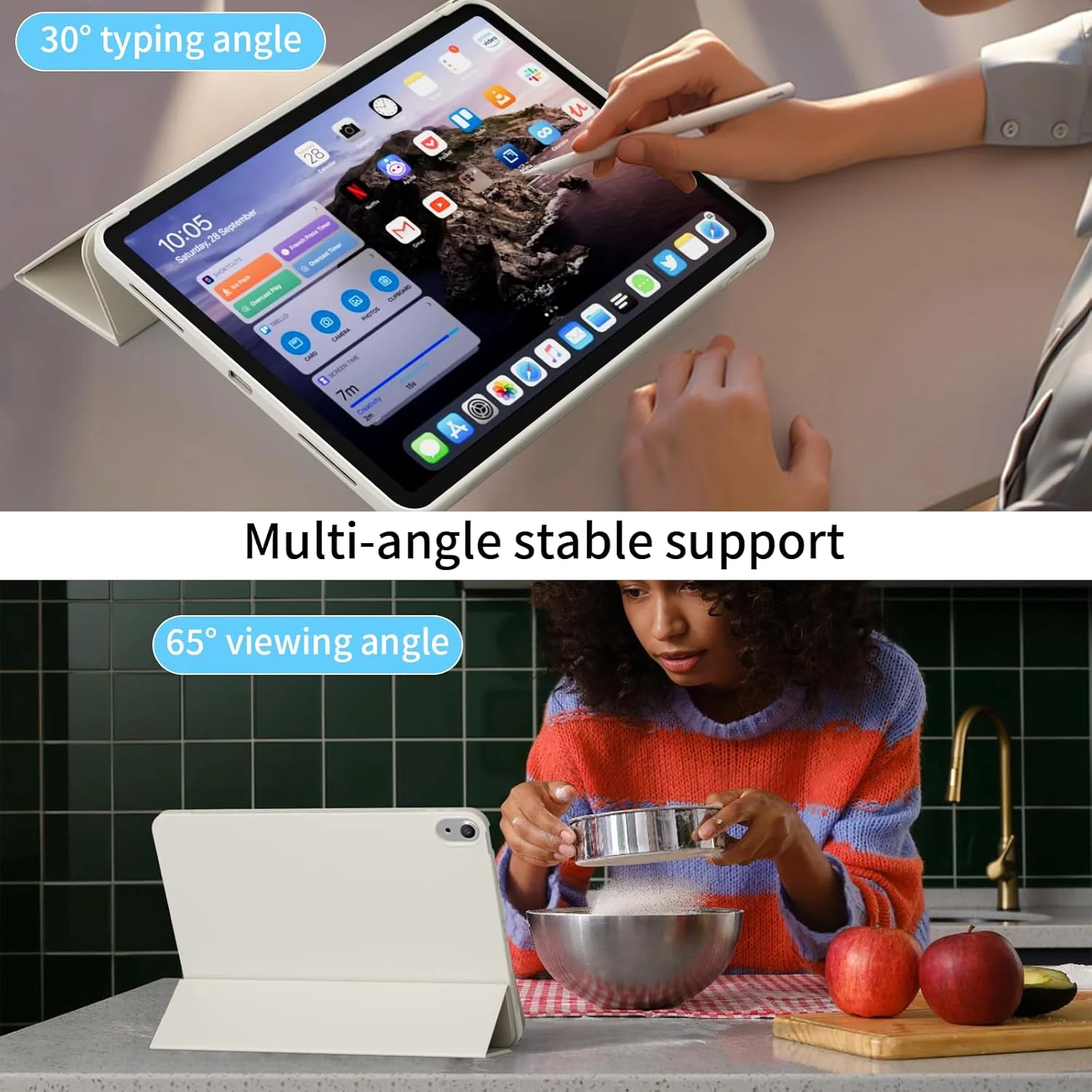 KENKE for iPad A16 11th Generation Case (11 Inch, 2025 Release), iPad 10th Generation Case 10.9 Inch 2022 Without Pencil Holder, Slim Trifold Stand Protective Cover with Soft TPU Back, Cream White KENKE for iPad A16 11th Generation Case (11 Inch, 2025 Release), iPad 10th Generation Case 10.9 Inch 2022 Without Pencil Holder, Slim Trifold Stand Protective Cover with Soft TPU Back, Cream White