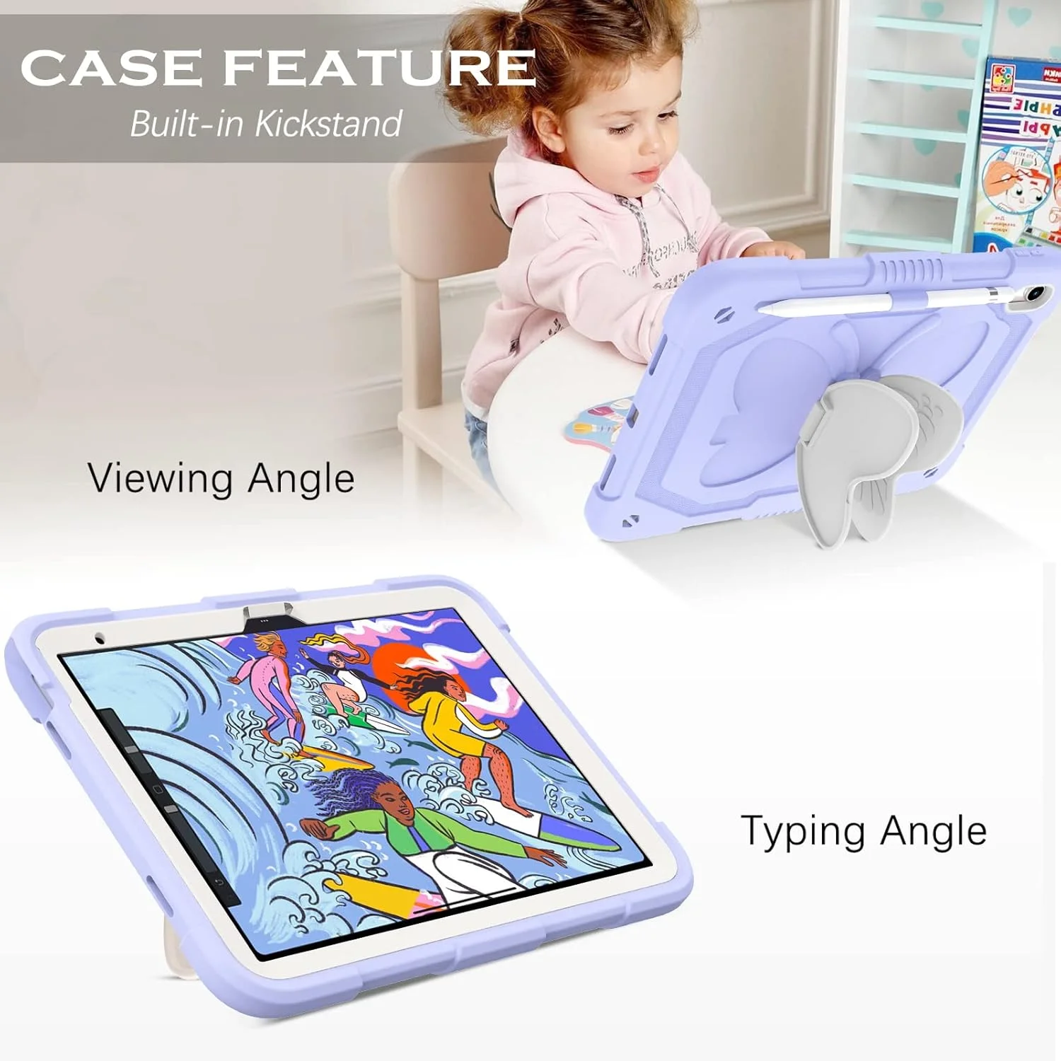 قاب محافظ تبلت YINLAI مناسب برای آیپد نسل 10 مدل 2022 10.9 اینچ A2696 A2757 A2777 به همراه جای قلم، پایه پروانهای، سیلیکون نرم، PC سخت، ضد ضربه، مناسب دختران، کودکان و بانوان، بنفش قاب محافظ تبلت YINLAI مناسب برای آیپد نسل 10 مدل 2022 10.9 اینچ A2696 A2757 A2777 به همراه جای قلم، پایه پروانهای، سیلیکون نرم، PC سخت، ضد ضربه، مناسب دختران، کودکان و بانوان، بنفش