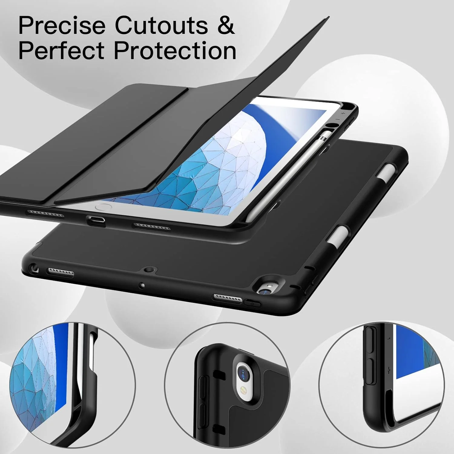 کاور JETech برای آیپد ایر 3 (10.5 اینچی 2019، نسل سوم) و آیپد پرو 10.5 با جای قلم، کاور باریک تبلت با پشت TPU نرم، قابلیت بیدار/خواب خودکار (مشکی) کاور JETech برای آیپد ایر 3 (10.5 اینچی 2019، نسل سوم) و آیپد پرو 10.5 با جای قلم، کاور باریک تبلت با پشت TPU نرم، قابلیت بیدار/خواب خودکار (مشکی)