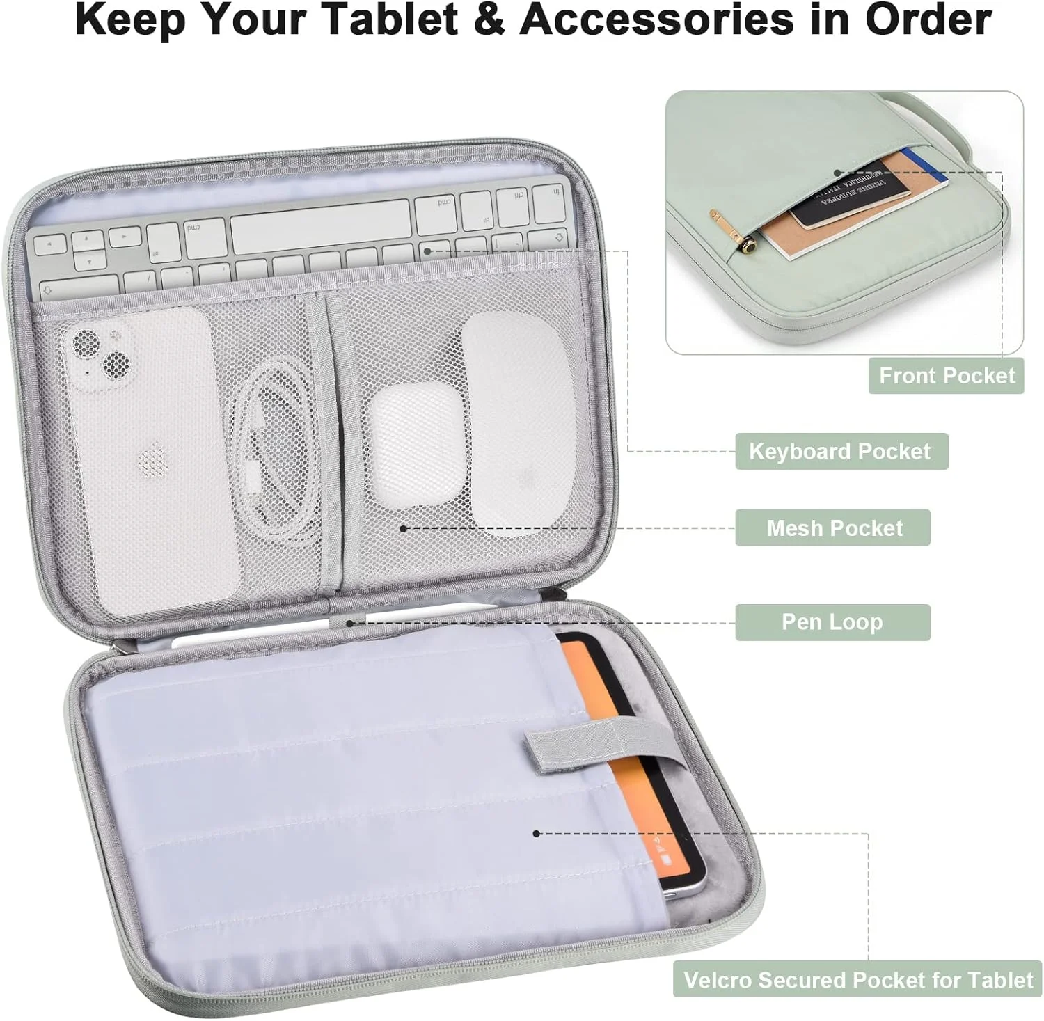 کیف محافظ آیپد پرو 12.9 اینچی Cayeelu، کیف پددار برای آیپد پرو 13 اینچی (M4)، آیپد ایر 13 اینچی (M2)، سرفیس پرو 9/8، گلکسی تب S8+/S9+ 12.4 اینچی (سبز نعنایی - 12.9) کیف محافظ آیپد پرو 12.9 اینچی Cayeelu، کیف پددار برای آیپد پرو 13 اینچی (M4)، آیپد ایر 13 اینچی (M2)، سرفیس پرو 9/8، گلکسی تب S8+/S9+ 12.4 اینچی (سبز نعنایی - 12.9)