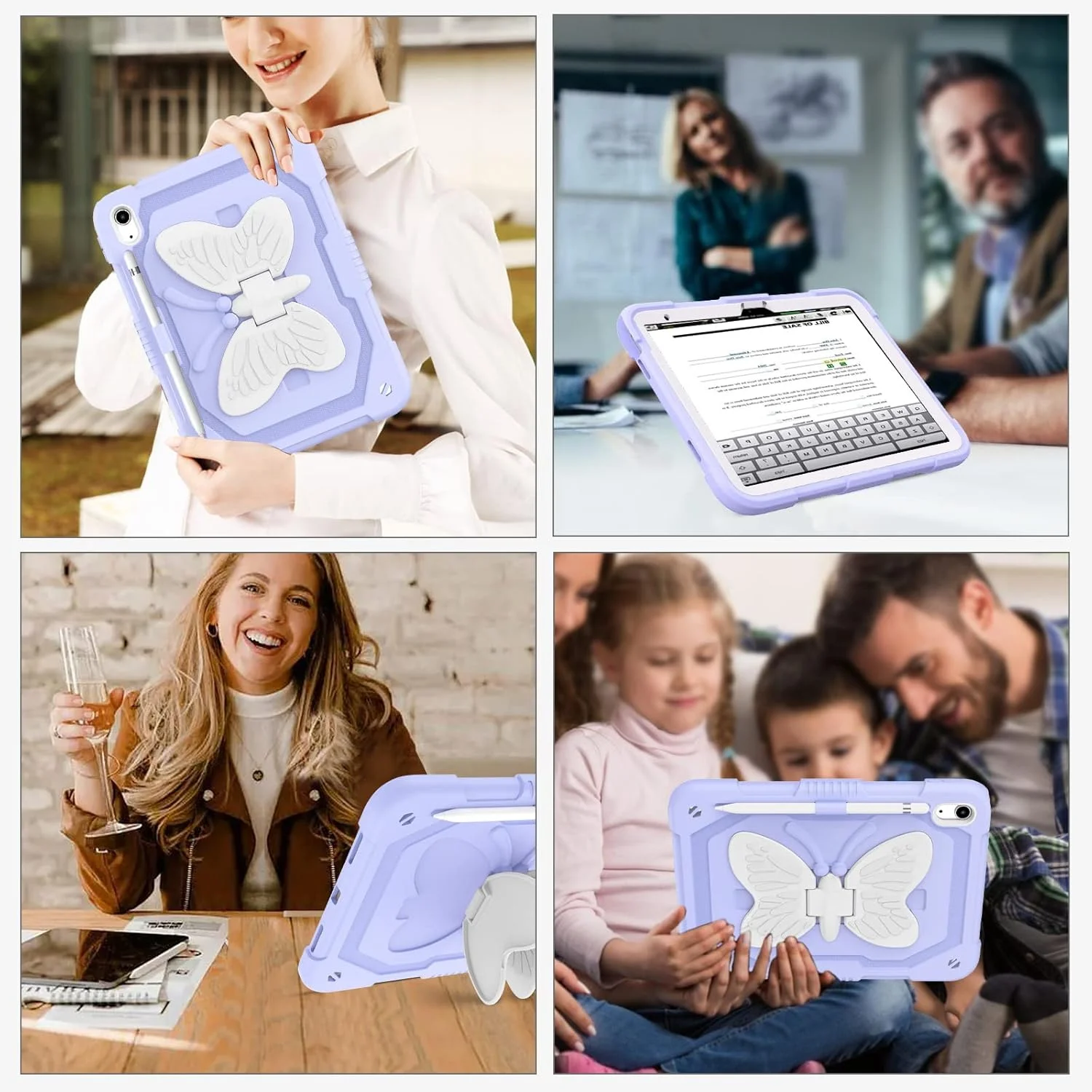 قاب محافظ تبلت YINLAI مناسب برای آیپد نسل 10 مدل 2022 10.9 اینچ A2696 A2757 A2777 به همراه جای قلم، پایه پروانهای، سیلیکون نرم، PC سخت، ضد ضربه، مناسب دختران، کودکان و بانوان، بنفش قاب محافظ تبلت YINLAI مناسب برای آیپد نسل 10 مدل 2022 10.9 اینچ A2696 A2757 A2777 به همراه جای قلم، پایه پروانهای، سیلیکون نرم، PC سخت، ضد ضربه، مناسب دختران، کودکان و بانوان، بنفش