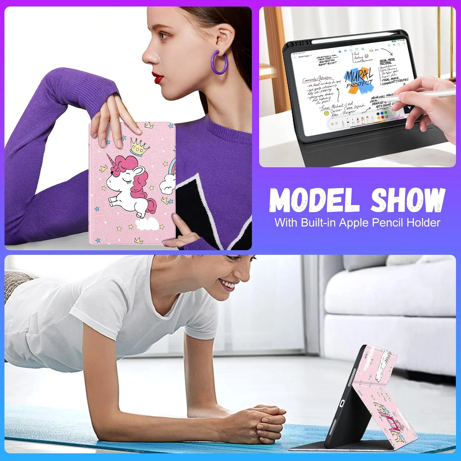 کاور آیپد نسل 10 مدل Uppuppy مناسب آیپد 10.9 اینچی، مناسب آیپد 11 (A16) 2025 دخترانه، کاور فانتزی تبلت با جای مداد، طرح کارتونی دخترانه و جذاب برای اپل 10/11 کاور آیپد نسل 10 مدل Uppuppy مناسب آیپد 10.9 اینچی، مناسب آیپد 11 (A16) 2025 دخترانه، کاور فانتزی تبلت با جای مداد، طرح کارتونی دخترانه و جذاب برای اپل 10/11