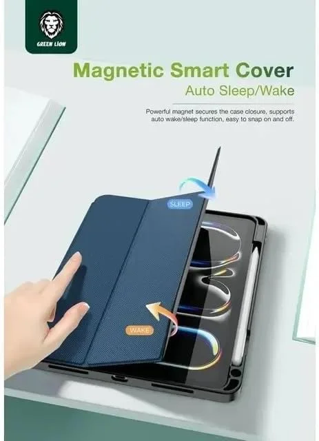 کیف هوگو پریمیوم گرین لاین با جای مداد برای آیپد پرو ۱۱ اینچ، آبی