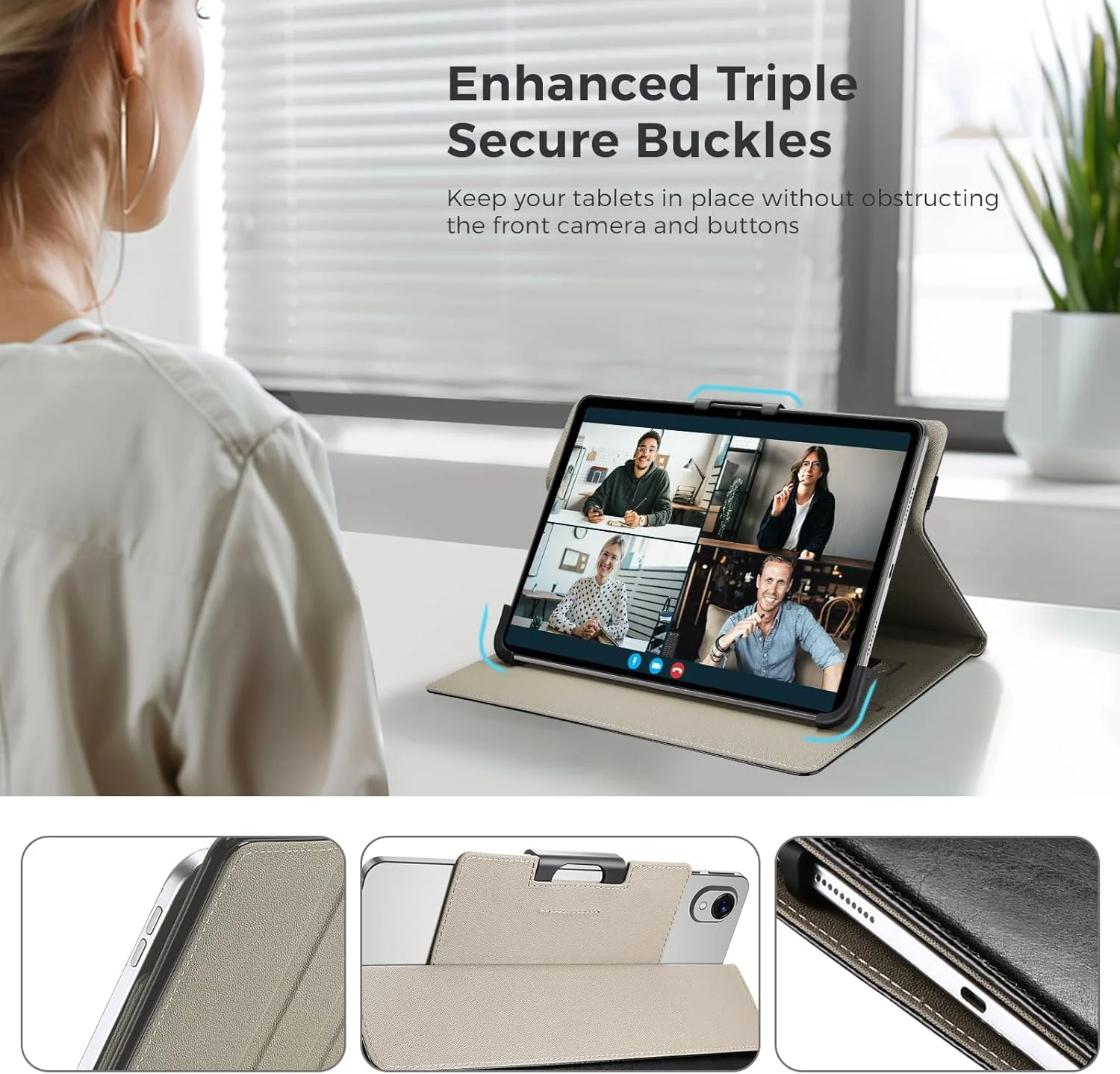 کیف تبلت یونیورسال ProCase سایز 9 تا 11 اینچ، جلد چرمی PU با کیفیت عالی، کاور محافظ با زوایای دید چندگانه و نگهدارنده قلم برای تبلت های 9 تا 11 اینچی - مشکی کیف تبلت یونیورسال ProCase سایز 9 تا 11 اینچ، جلد چرمی PU با کیفیت عالی، کاور محافظ با زوایای دید چندگانه و نگهدارنده قلم برای تبلت های 9 تا 11 اینچی - مشکی