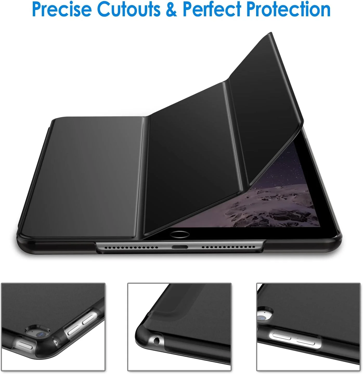 کاور JETech برای آیپد ایر 2 (نه برای آیپد ایر نسخه 1)، کاور هوشمند با قابلیت بیدار/خواب خودکار (مشکی) کاور JETech برای آیپد ایر 2 (نه برای آیپد ایر نسخه 1)، کاور هوشمند با قابلیت بیدار/خواب خودکار (مشکی)