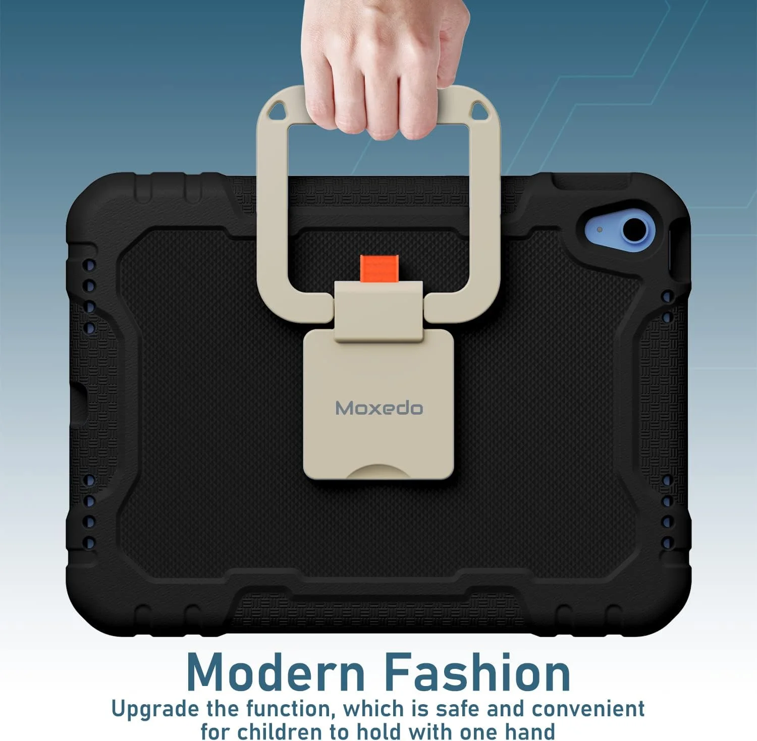 کاور محافظ کودکانه و مقاوم Moxedo از جنس EVA سیلیکونی، ضد ضربه با استند تاشو و چرخان 360 درجه و دسته و جای مداد، سازگار با Apple iPad 2022 (نسل 10) 10.9 اینچ (مشکی) کاور محافظ کودکانه و مقاوم Moxedo از جنس EVA سیلیکونی، ضد ضربه با استند تاشو و چرخان 360 درجه و دسته و جای مداد، سازگار با Apple iPad 2022 (نسل 10) 10.9 اینچ (مشکی)